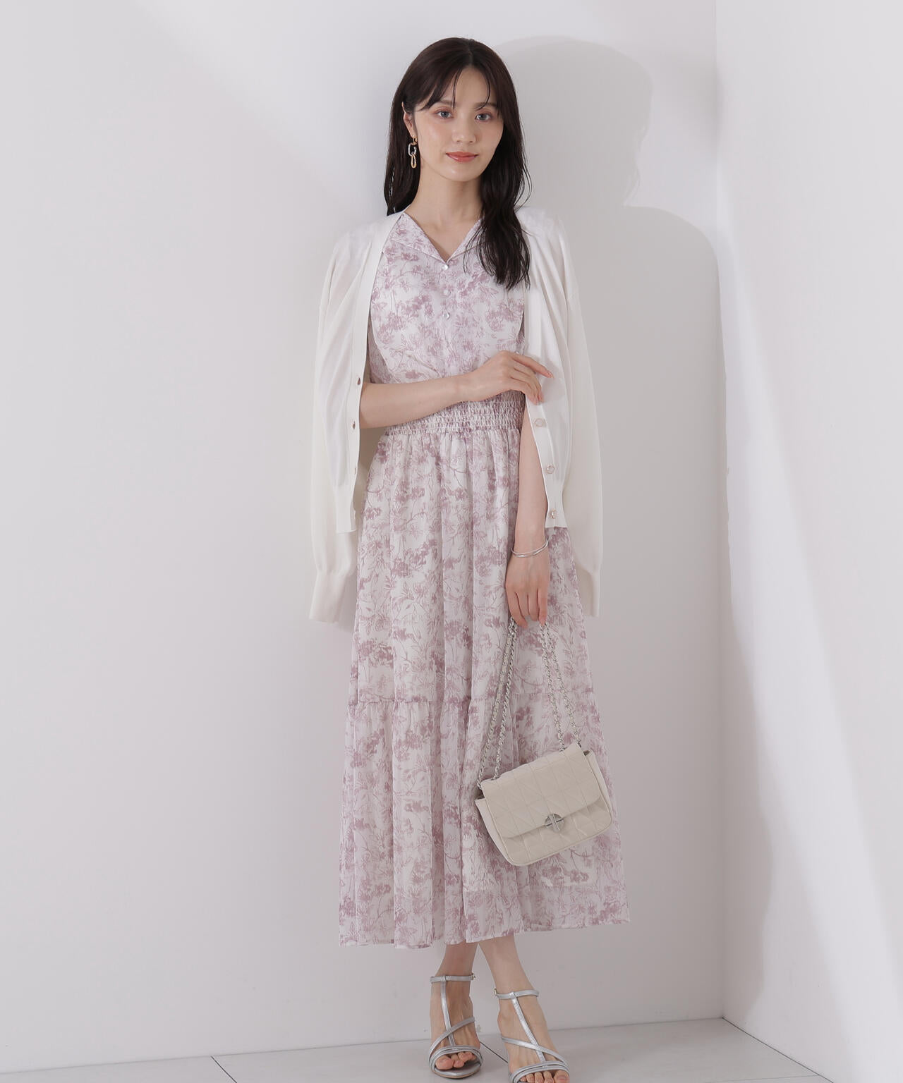 花柄楊柳ワンピース