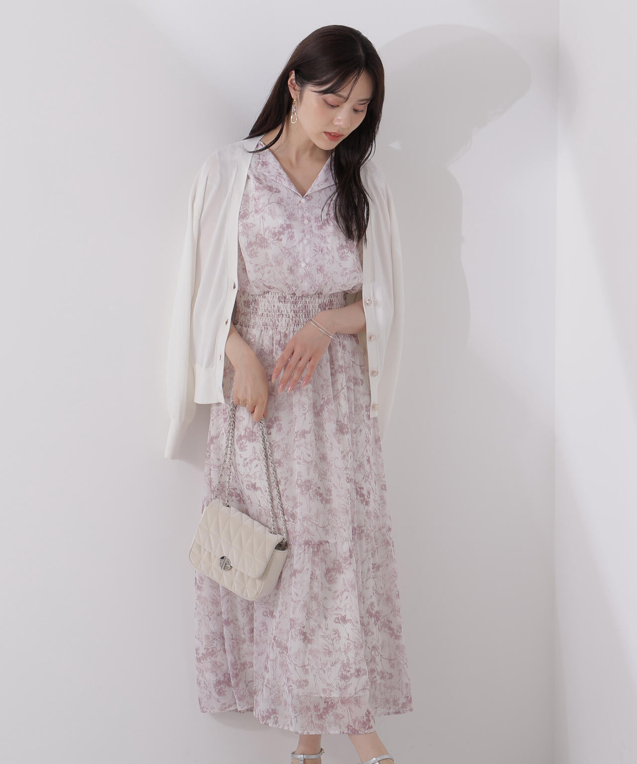 花柄楊柳ワンピース
