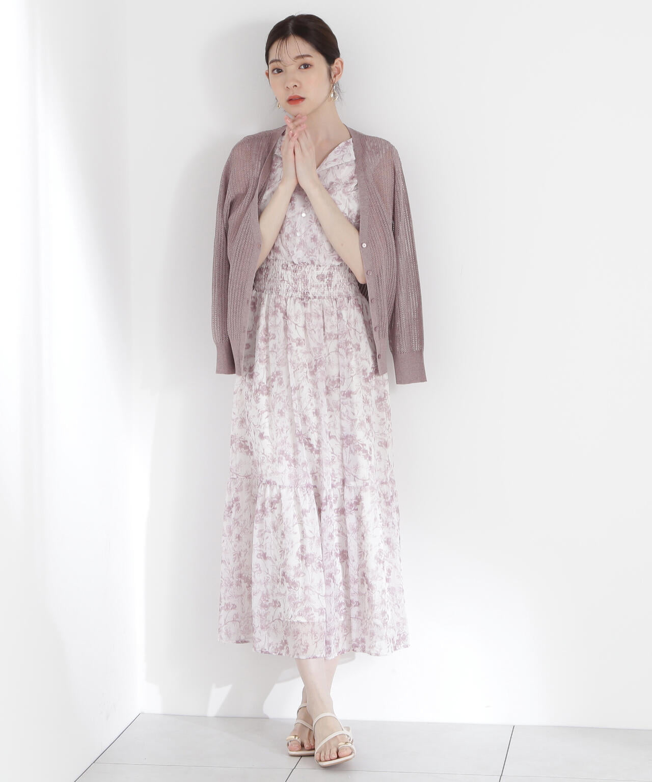 花柄楊柳ワンピース