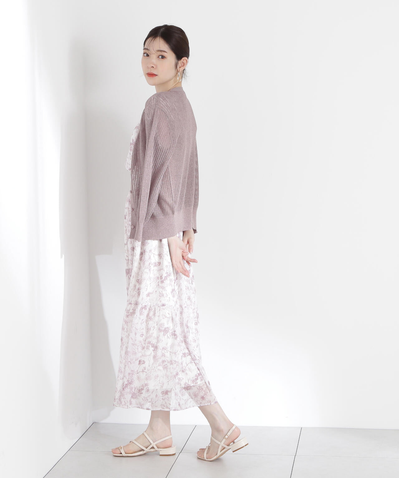 花柄楊柳ワンピース