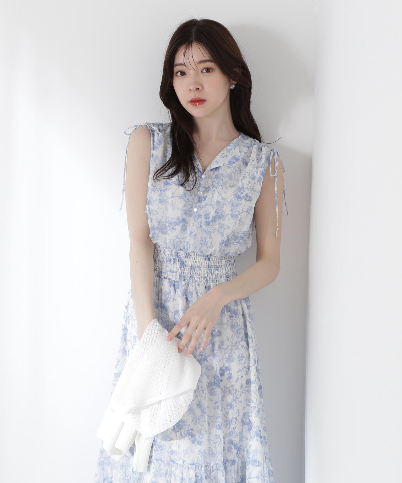 花柄楊柳ワンピース