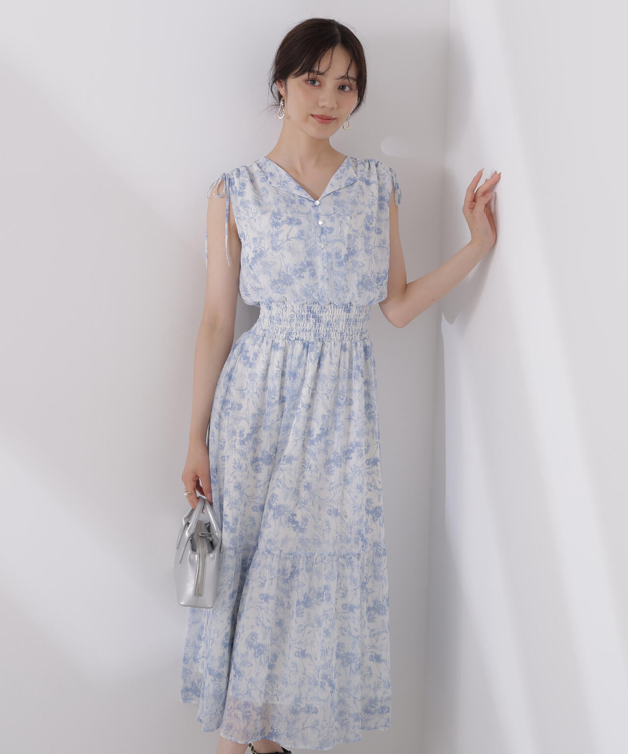 花柄楊柳ワンピース