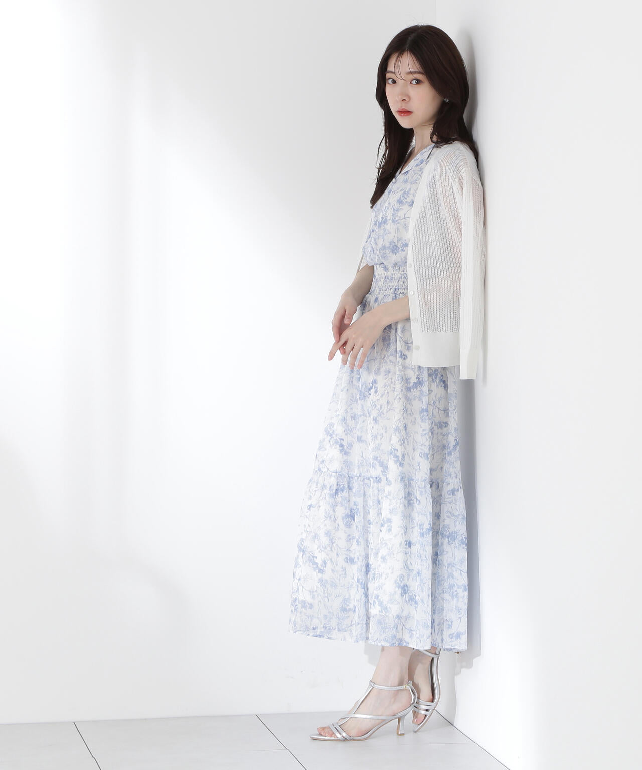 花柄楊柳ワンピース