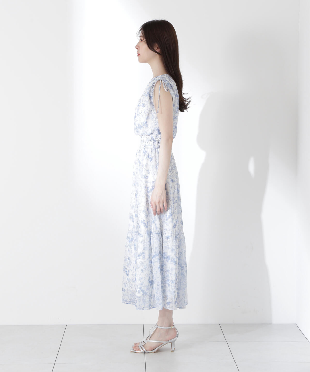 花柄楊柳ワンピース