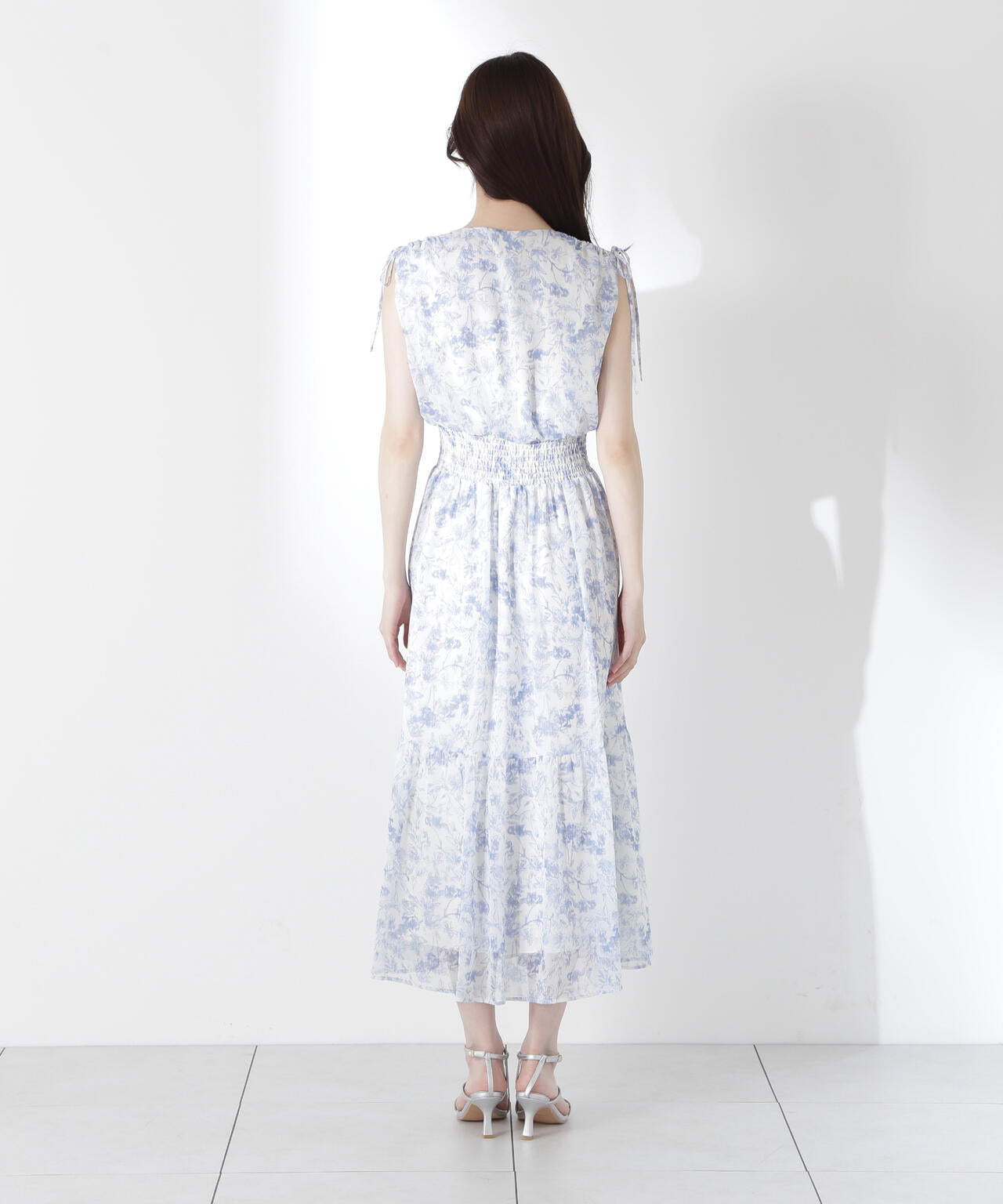 花柄楊柳ワンピース