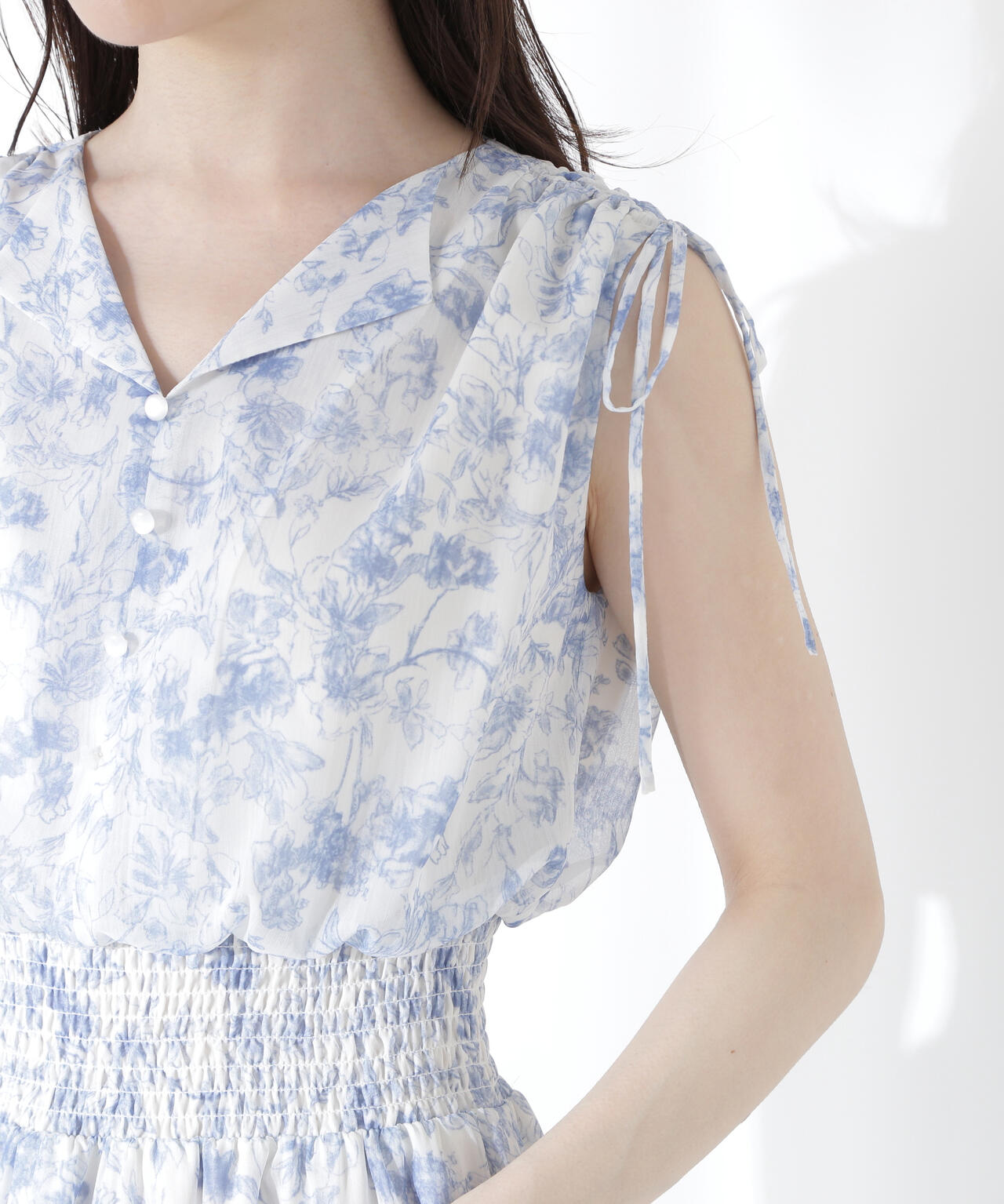 花柄楊柳ワンピース