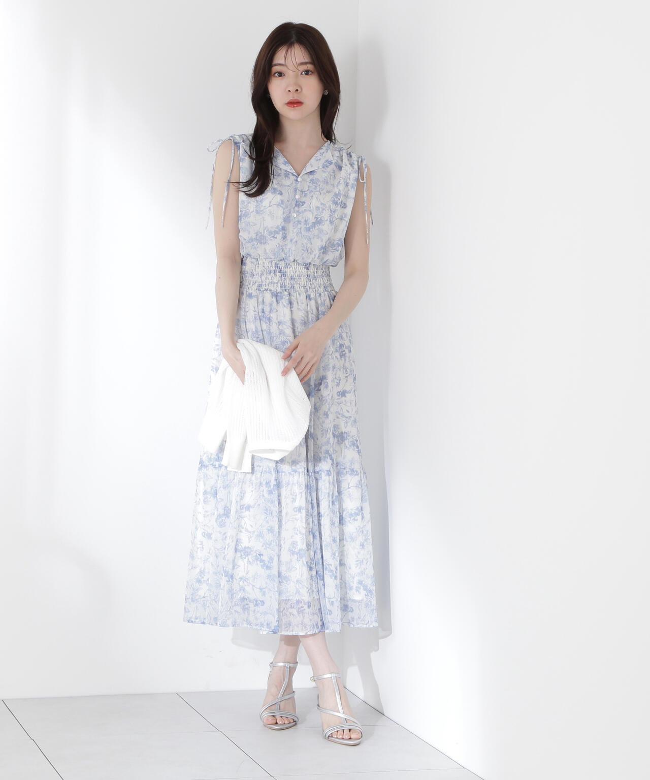 花柄楊柳ワンピース