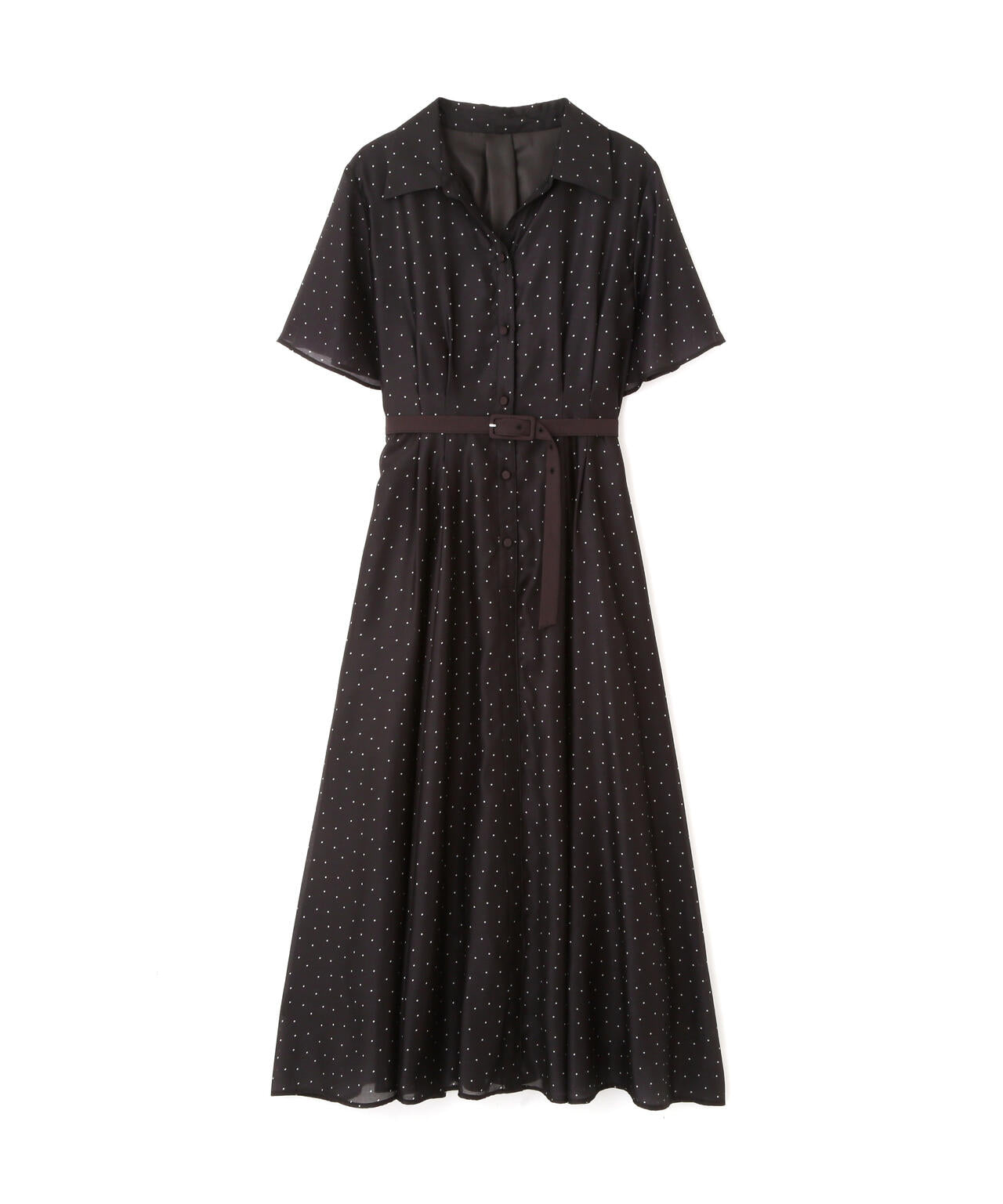 配色シャツワンピース