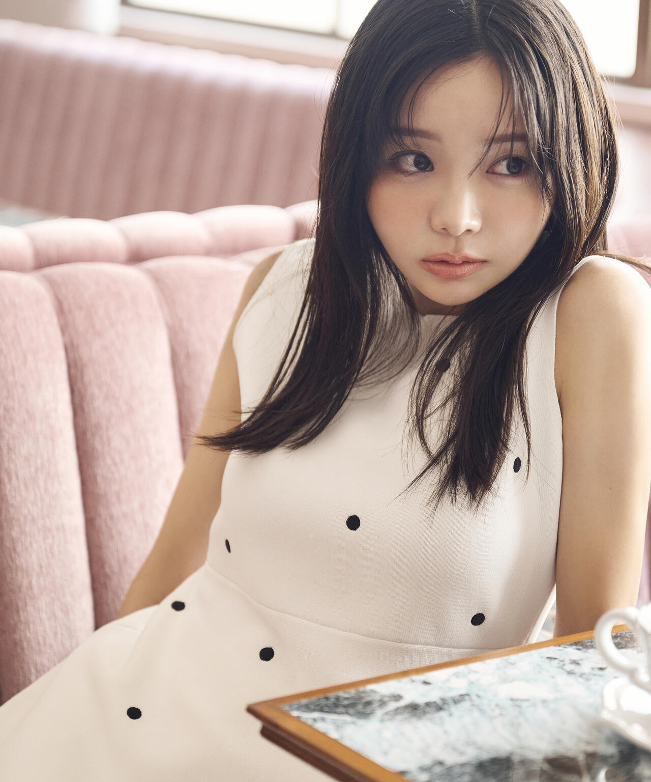 ドット刺繍ニットセットアップ