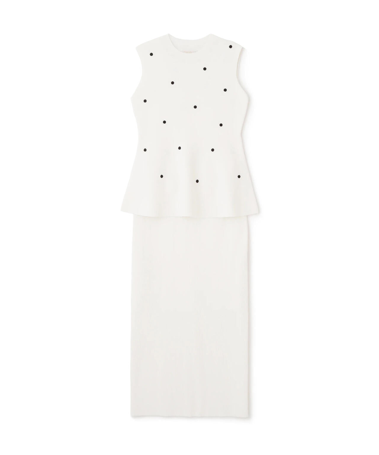 ドット刺繍ニットセットアップ