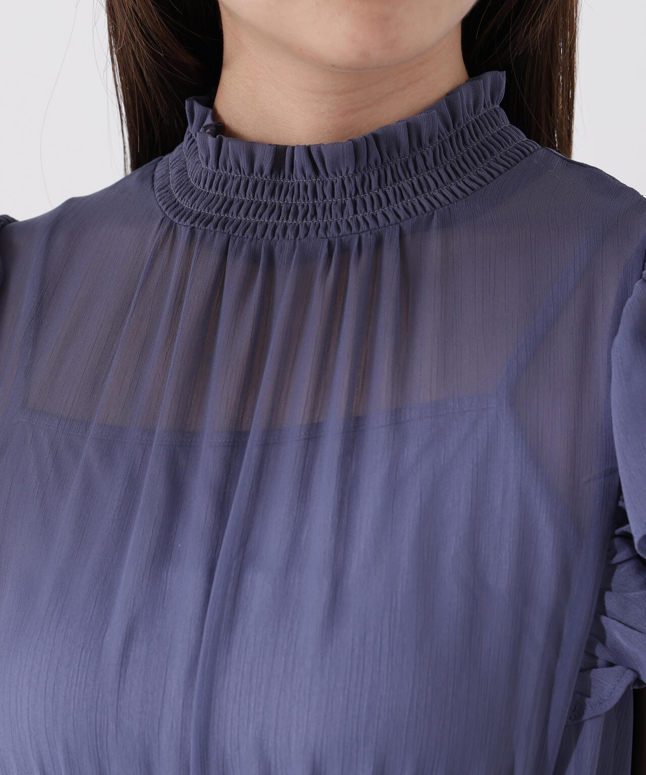 シフォン楊柳プリーツワンピース