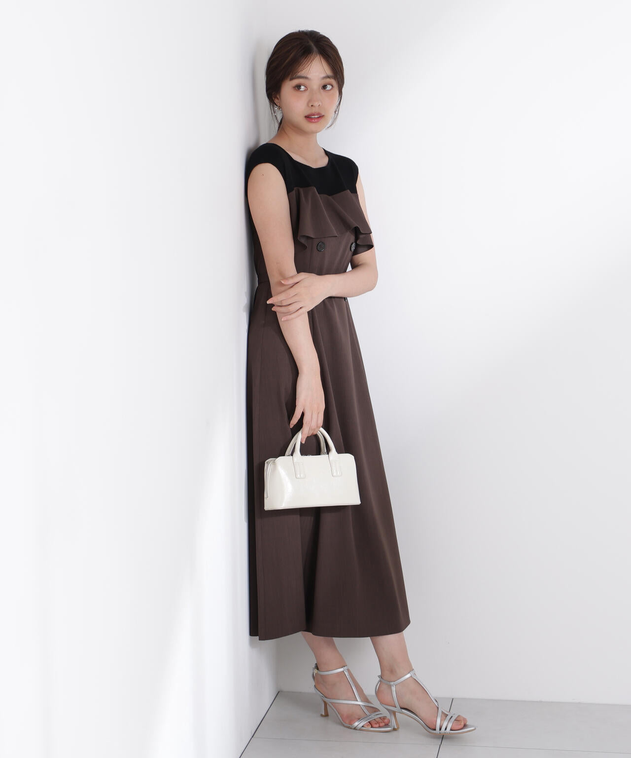 ニットドッキングレイヤード風ワンピース