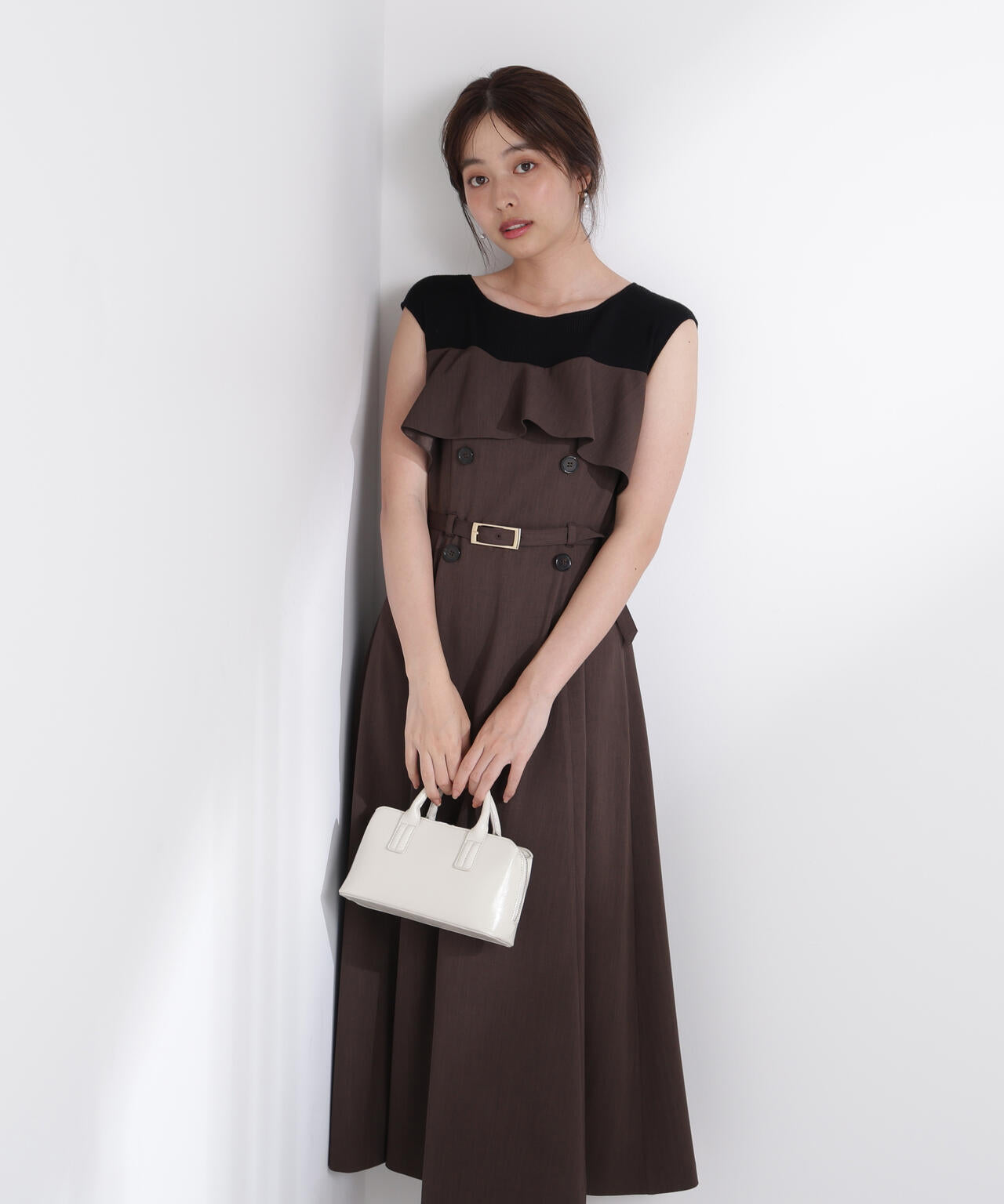 ニットドッキングレイヤード風ワンピース