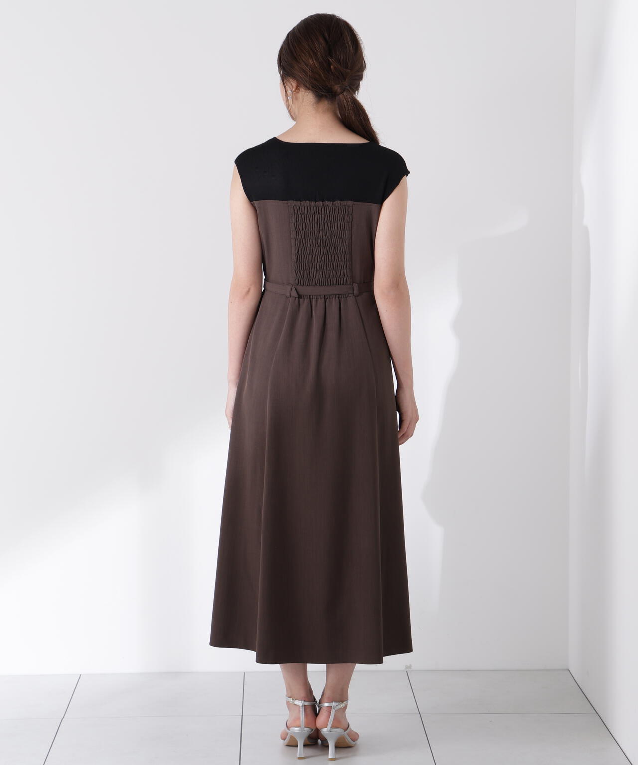 ニットドッキングレイヤード風ワンピース