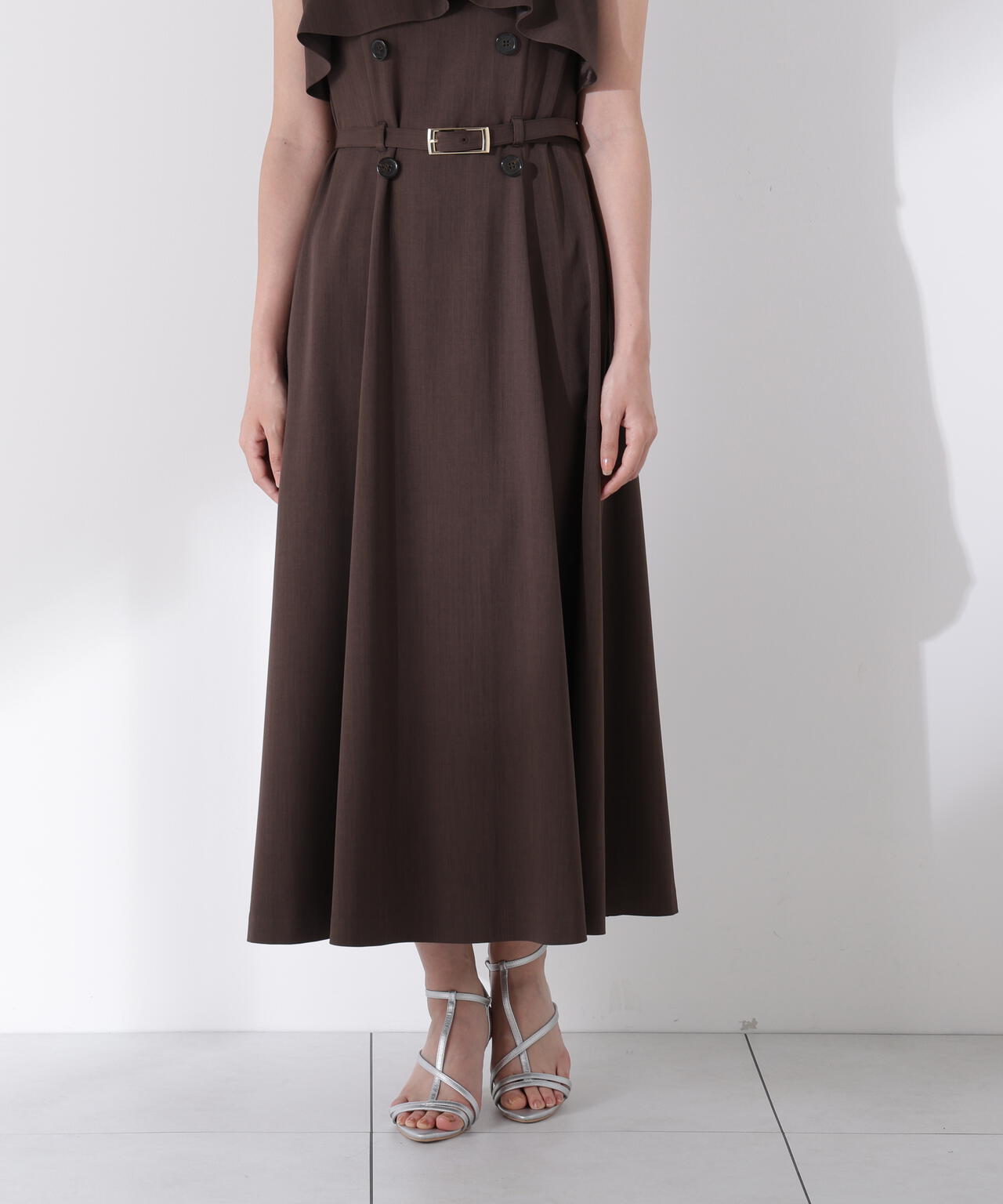 ニットドッキングレイヤード風ワンピース