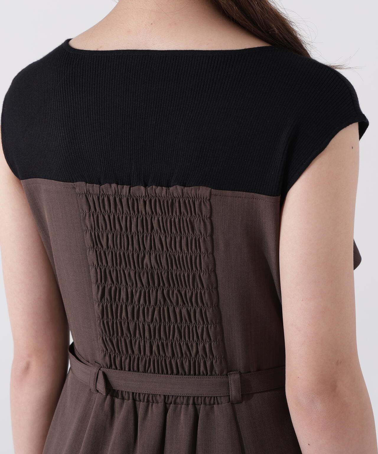 ニットドッキングレイヤード風ワンピース