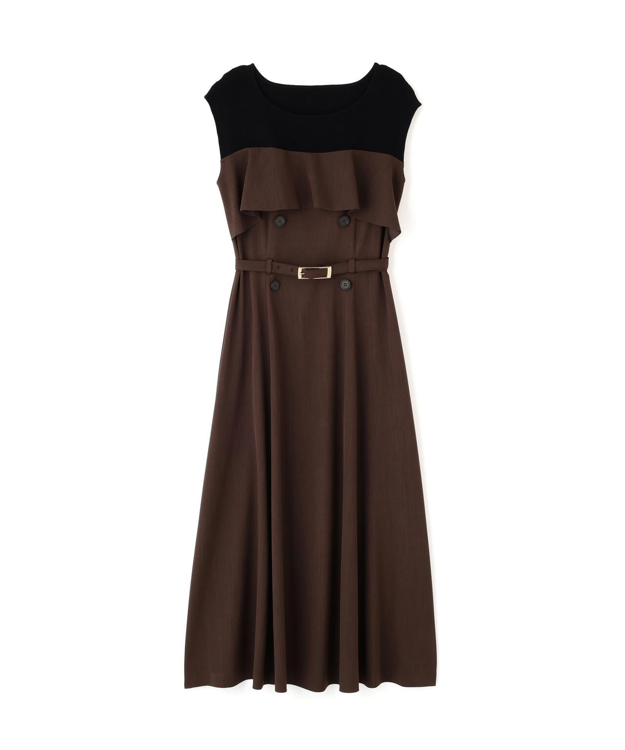 ニットドッキングレイヤード風ワンピース