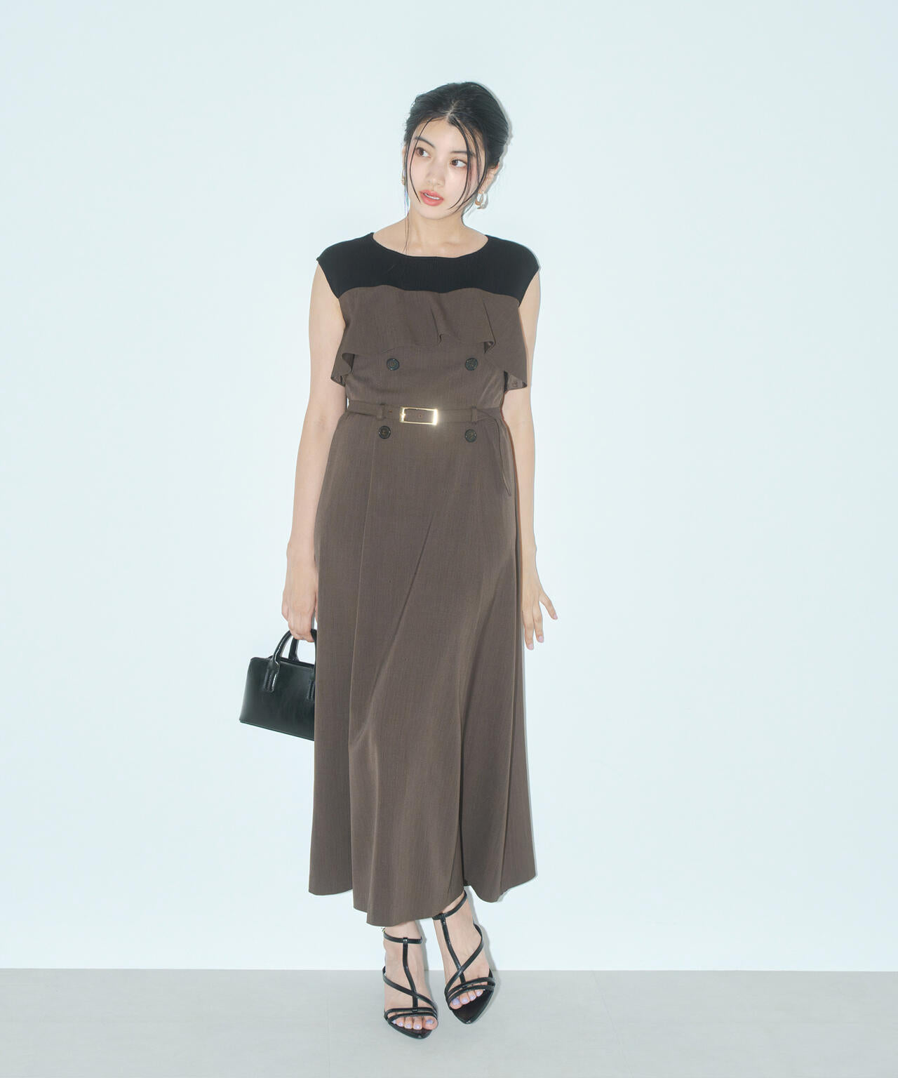 ニットドッキングレイヤード風ワンピース