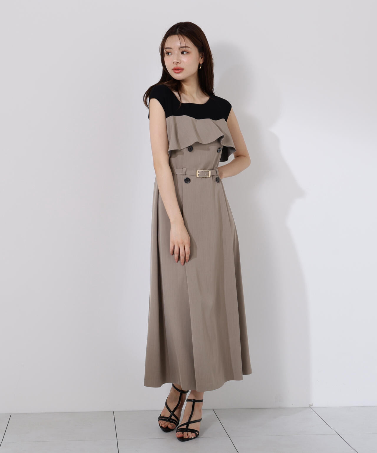 ニットドッキングレイヤード風ワンピース