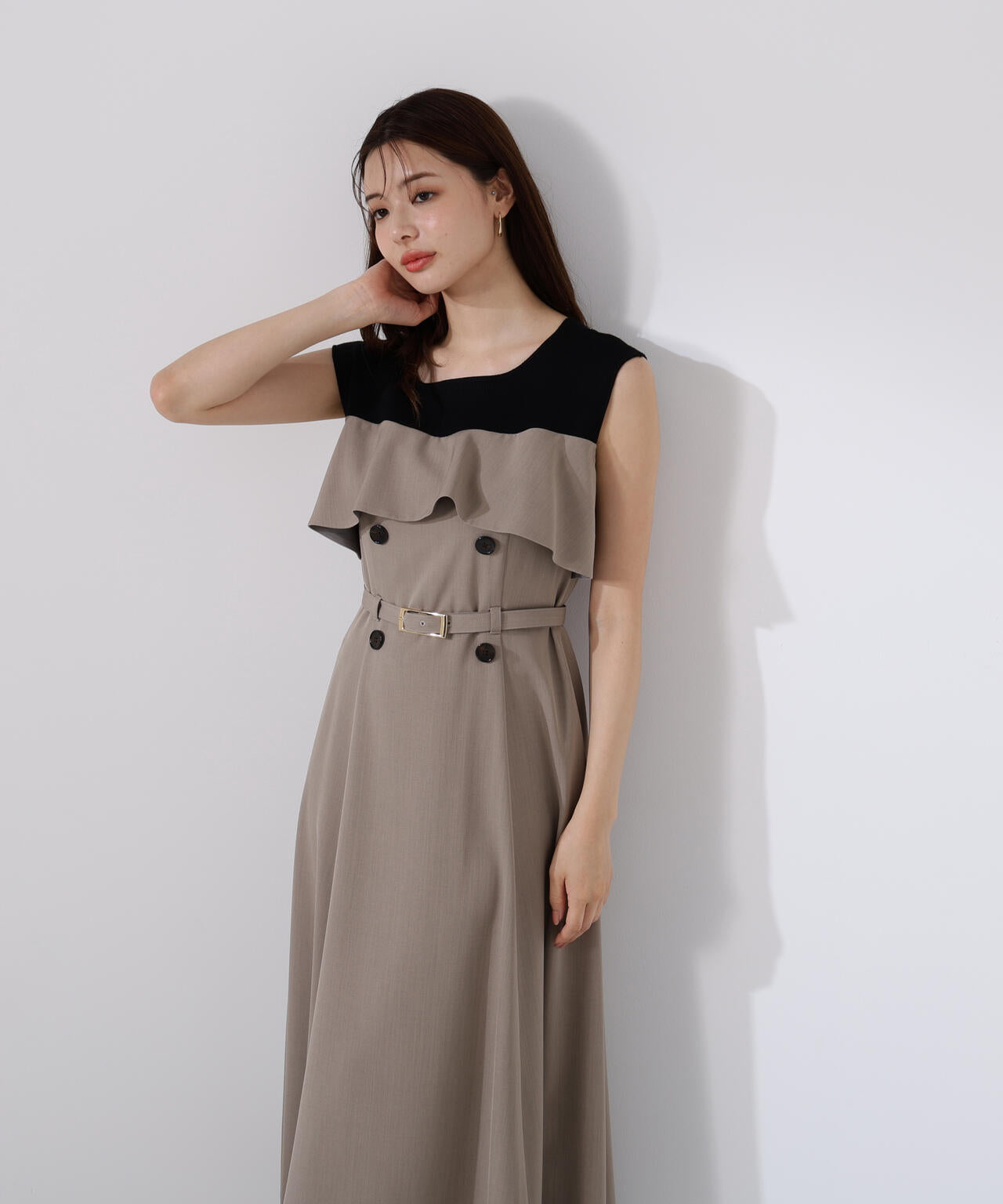 ニットドッキングレイヤード風ワンピース