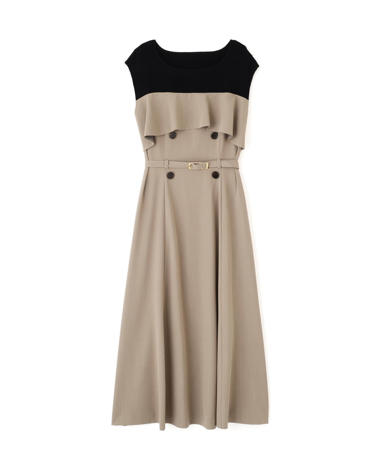 ニットドッキングレイヤード風ワンピース