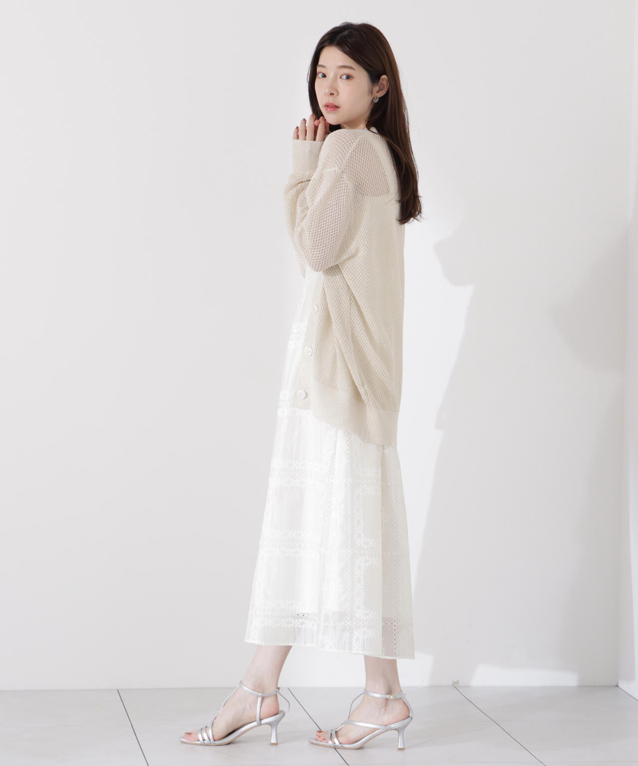 シアーパネルレースワンピース