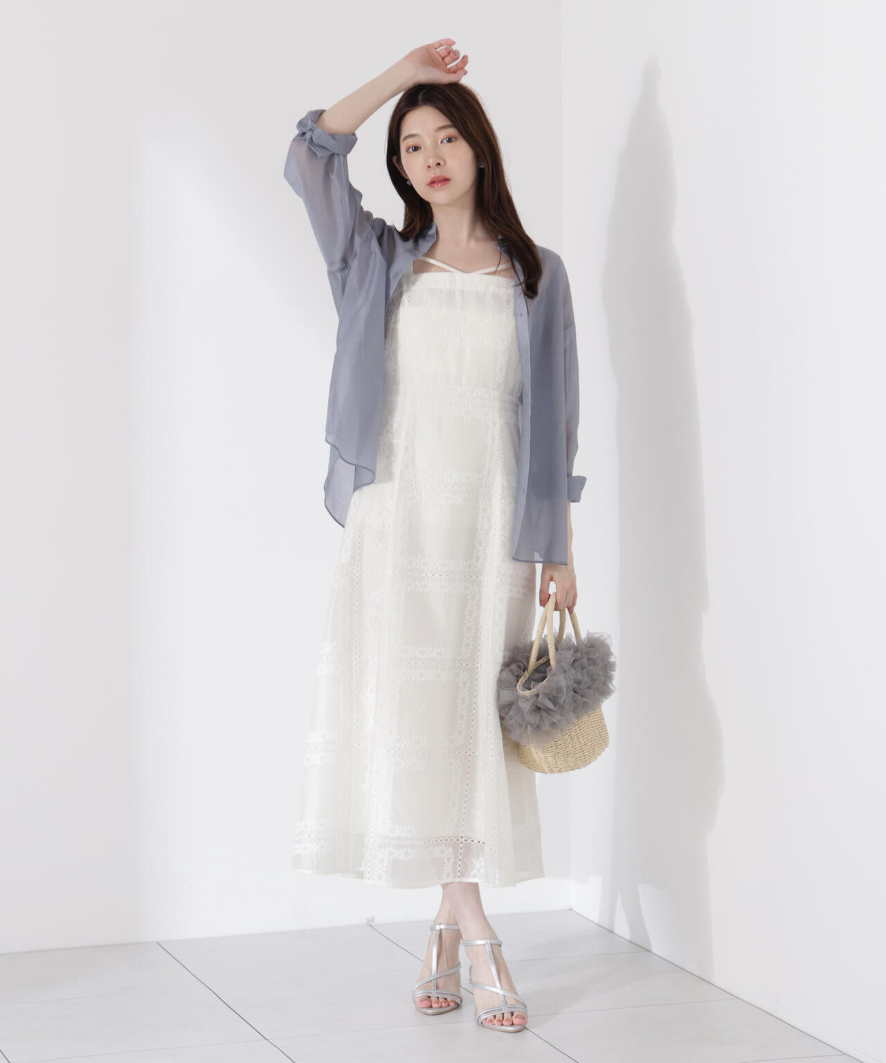 シアーパネルレースワンピース