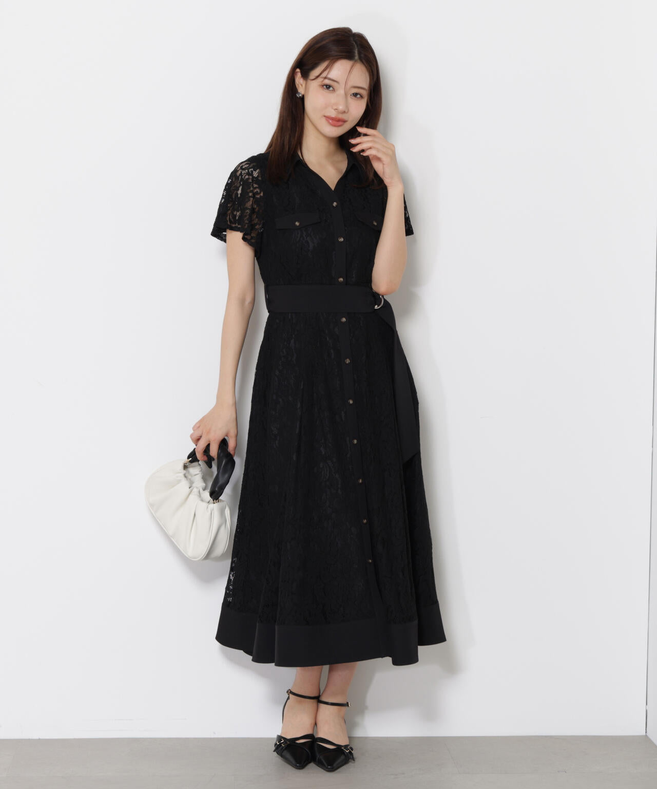 レースシャツワンピース