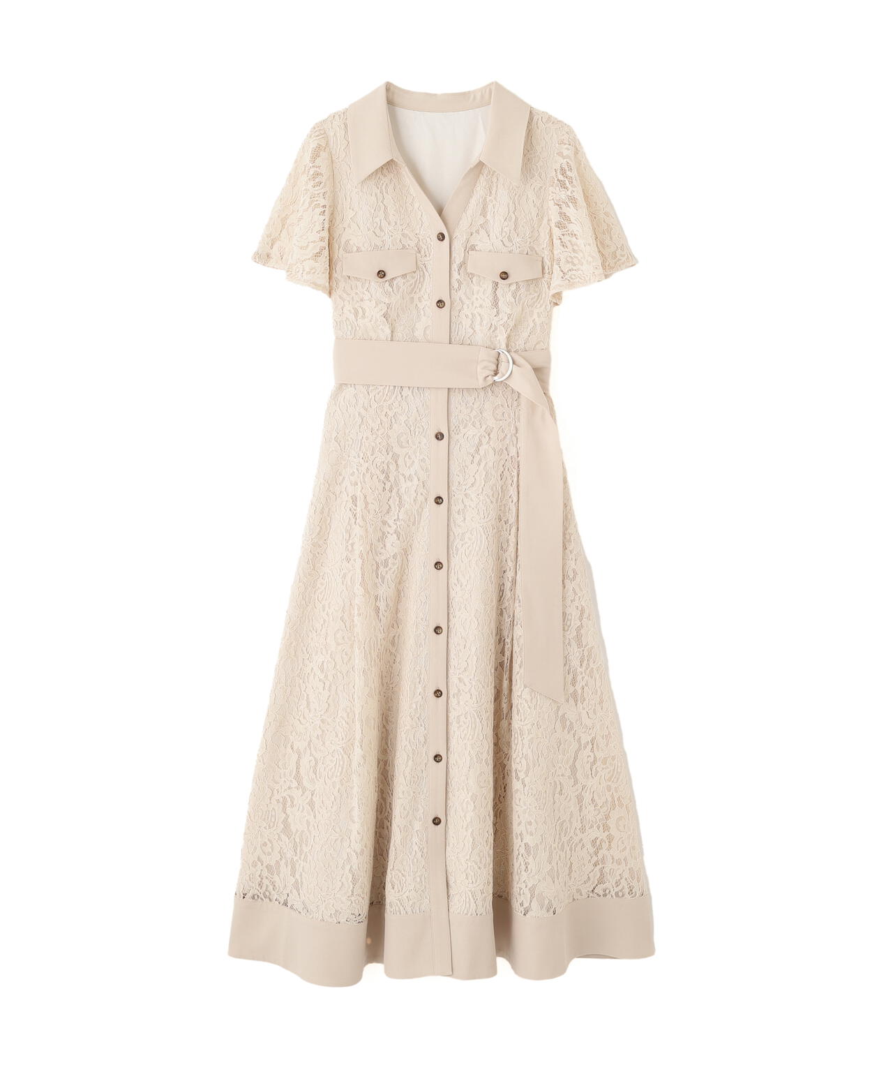 レースシャツワンピース