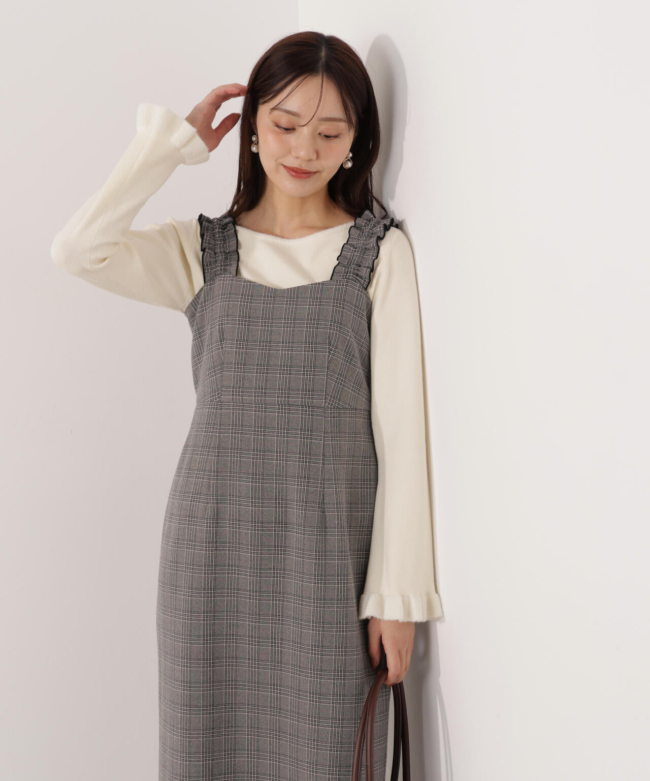 【松川星さん着用】フリルショルダーワンピース