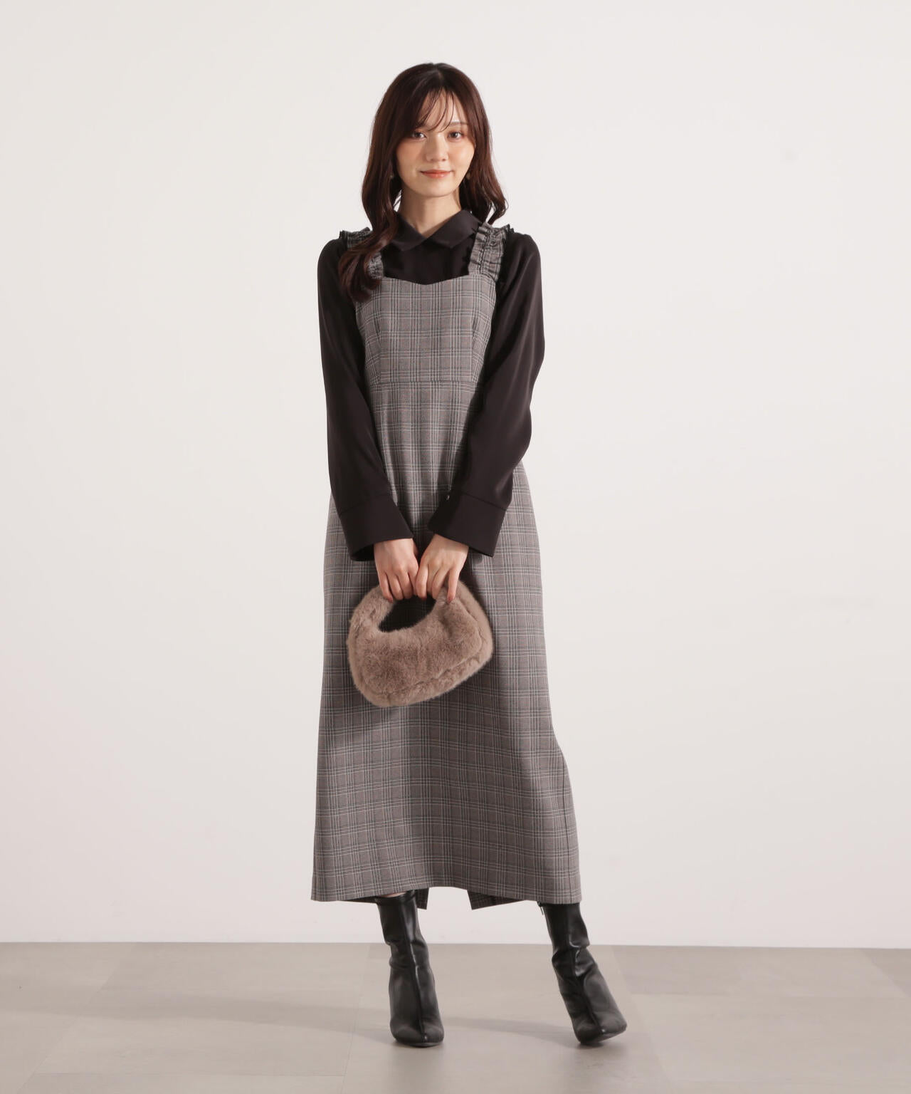 【松川星さん着用】フリルショルダーワンピース