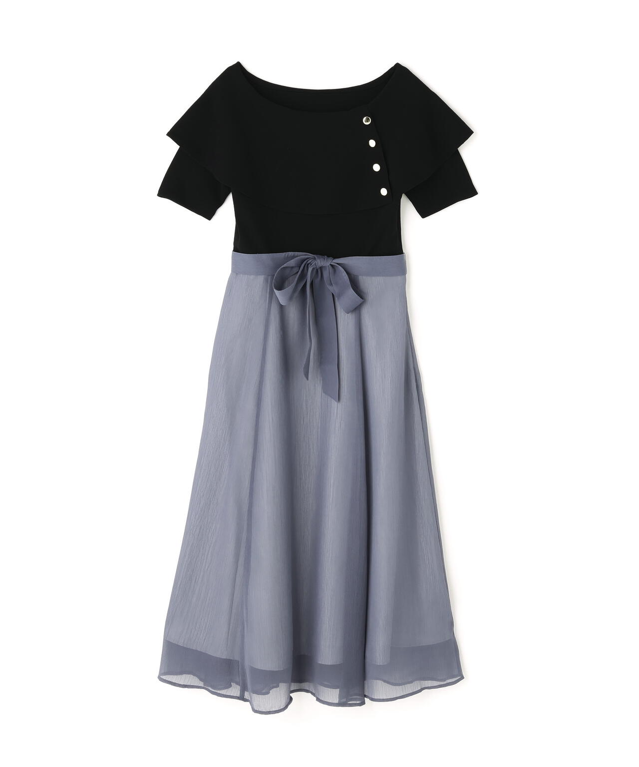 ケープ風ニットドッキングワンピース