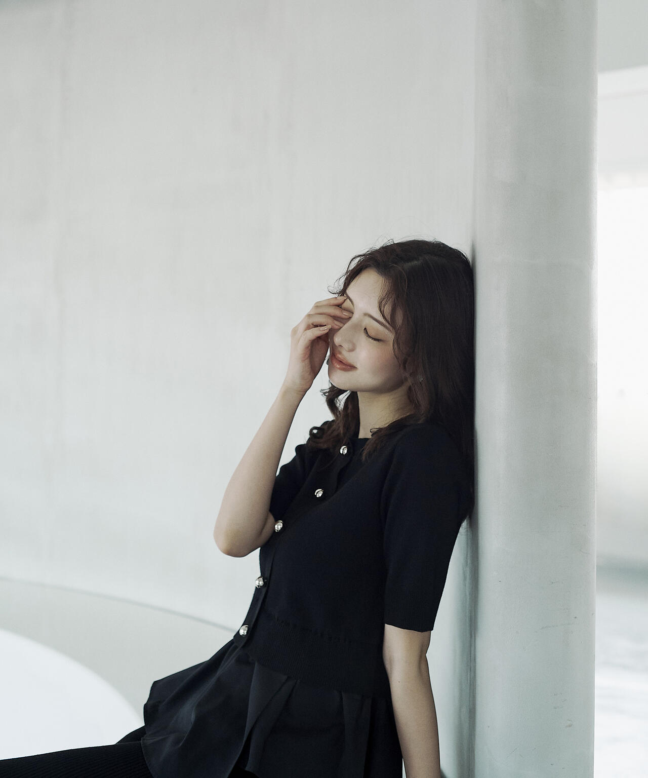 レイヤード風ニットセットアップ