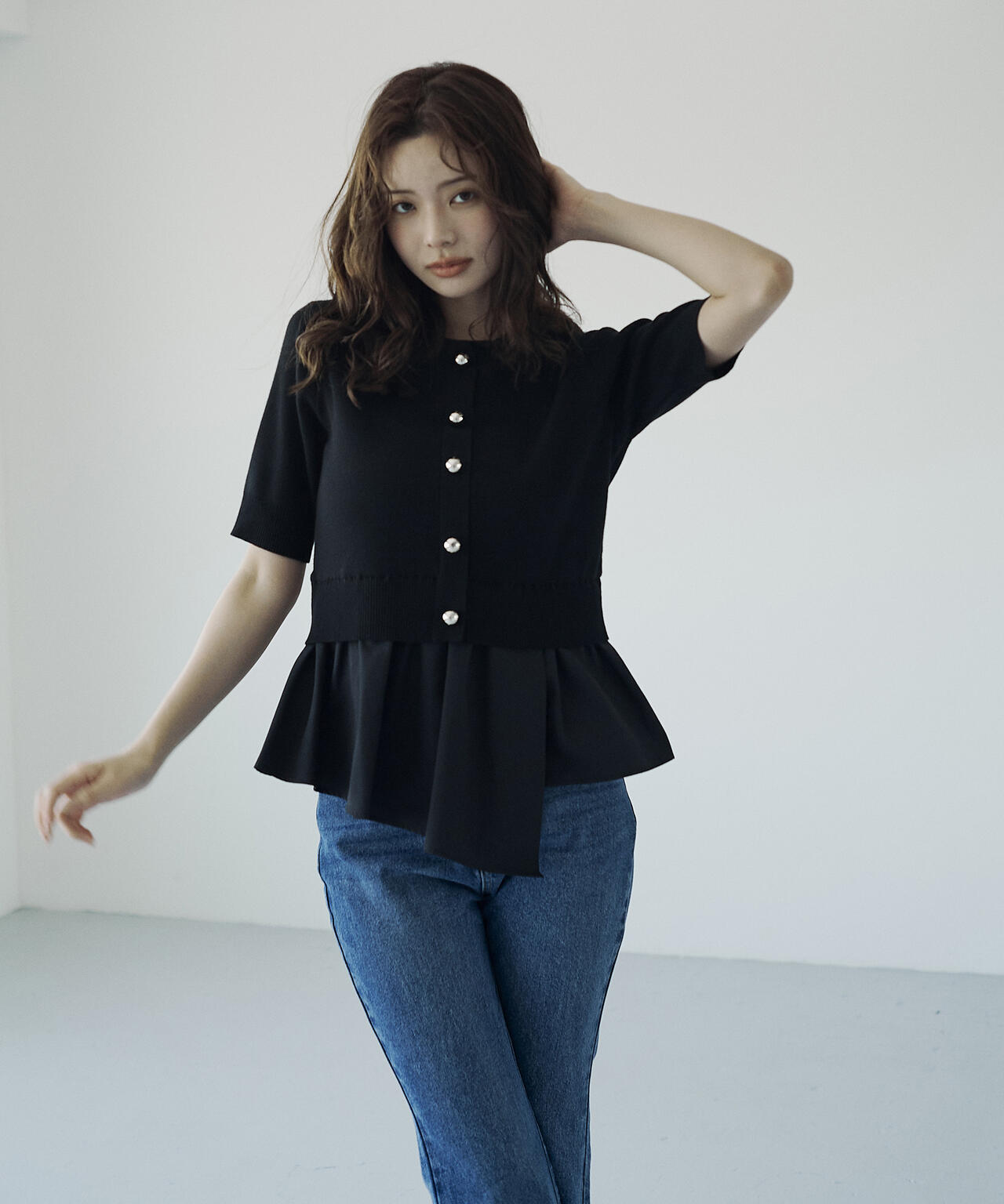 レイヤード風ニットセットアップ