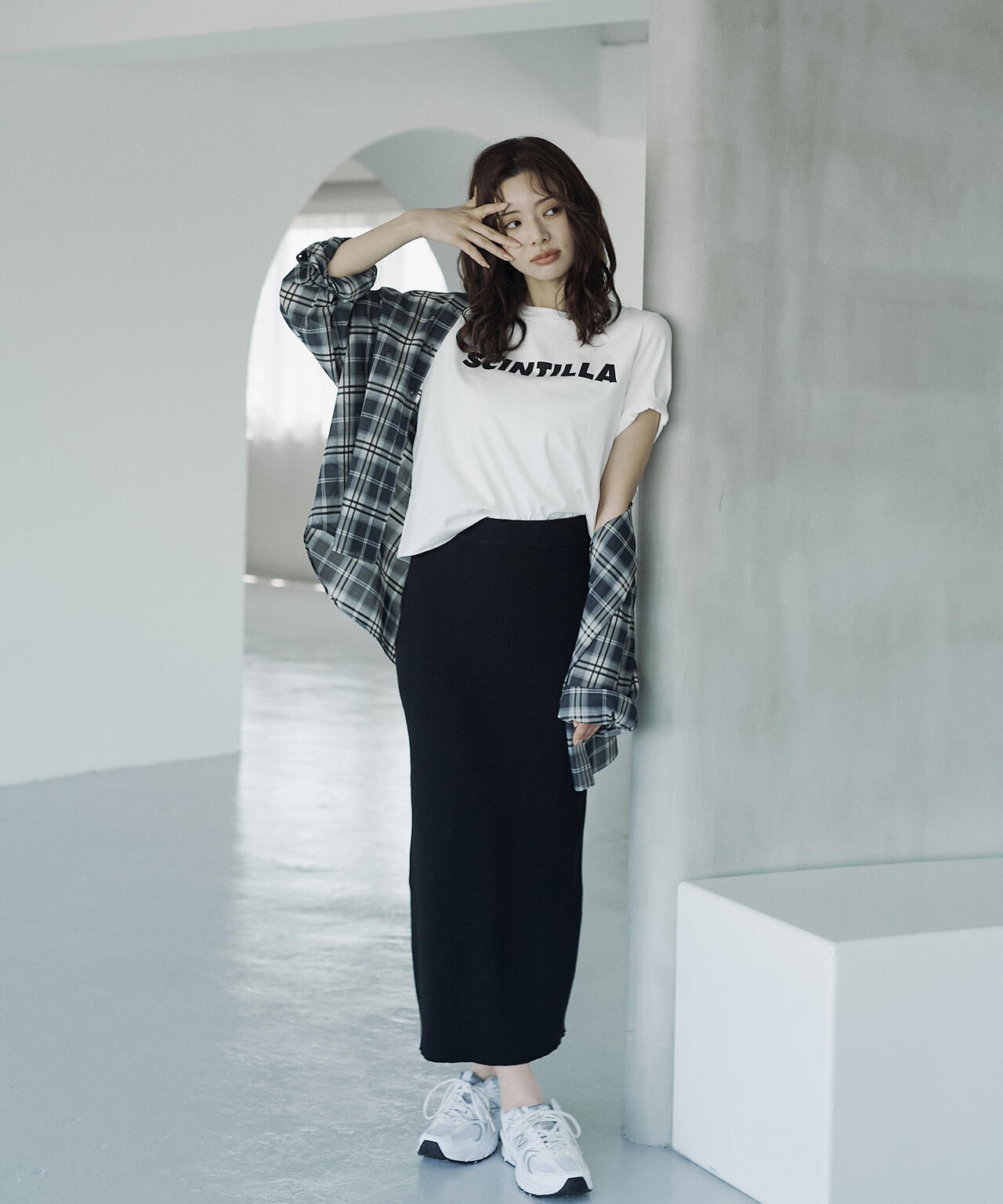 レイヤード風ニットセットアップ