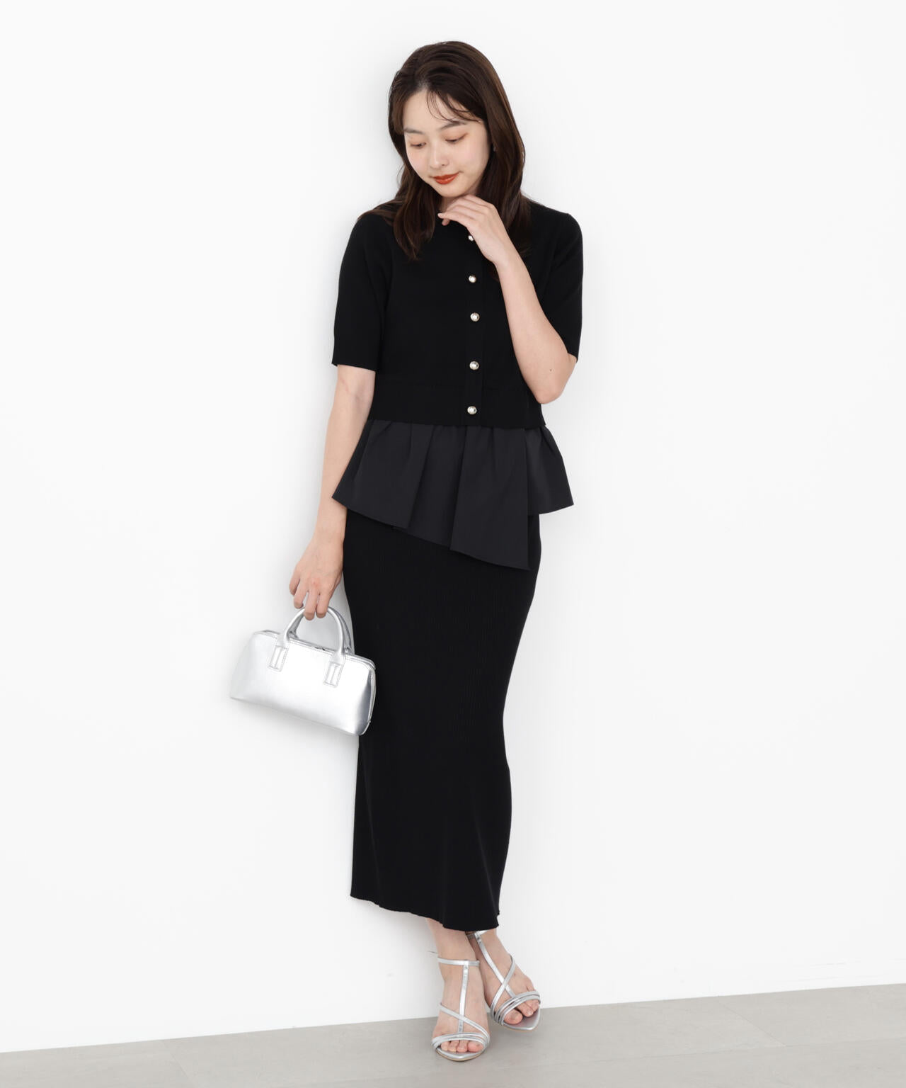 レイヤード風ニットセットアップ