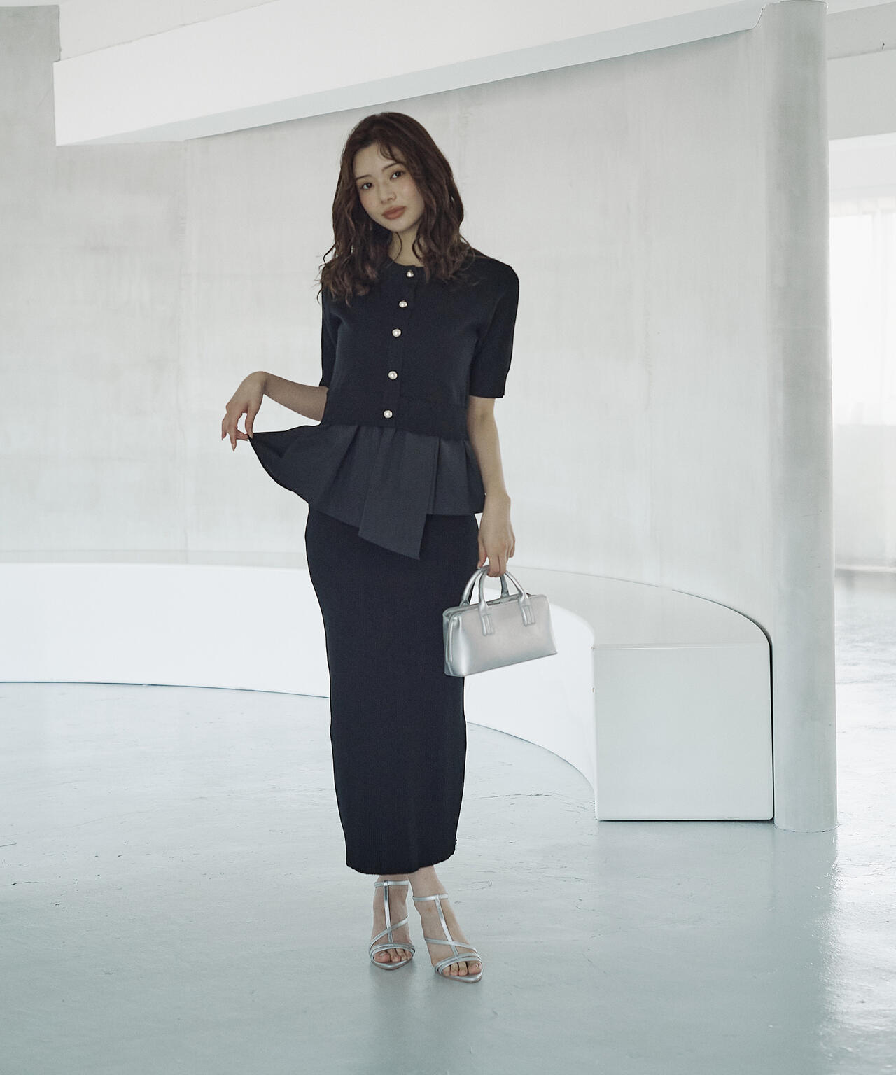 レイヤード風ニットセットアップ