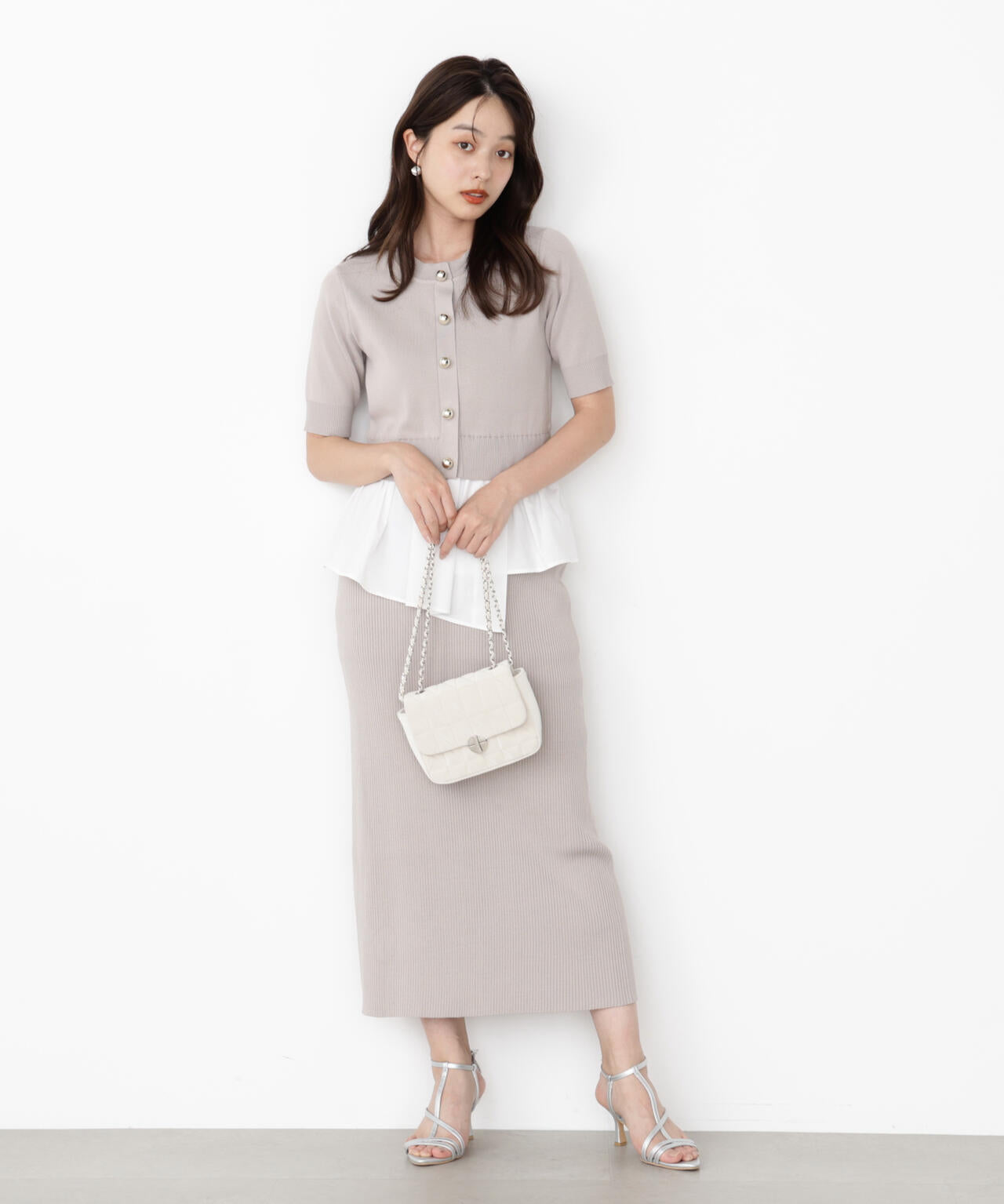 レイヤード風ニットセットアップ