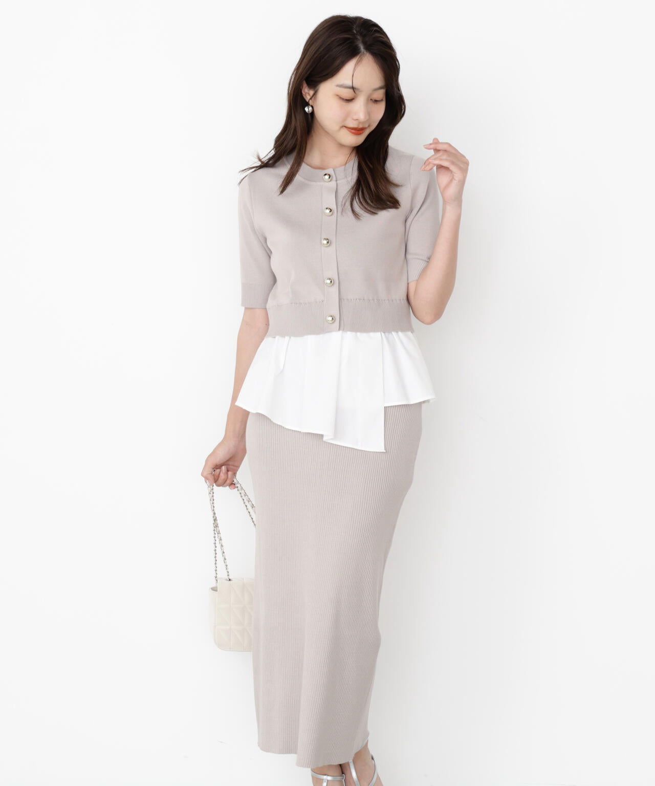 レイヤード風ニットセットアップ