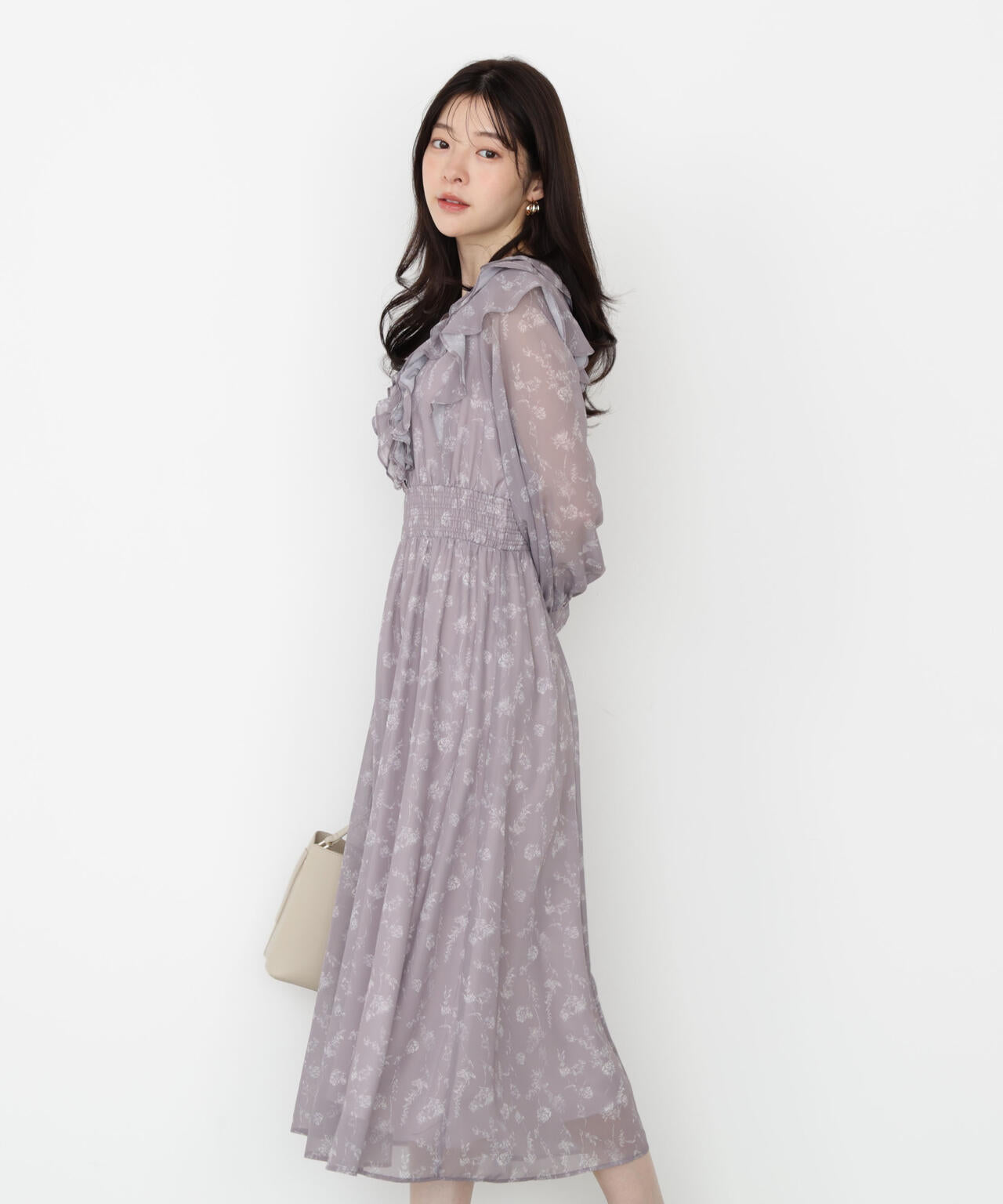 ラッフルフリルフラワーワンピース