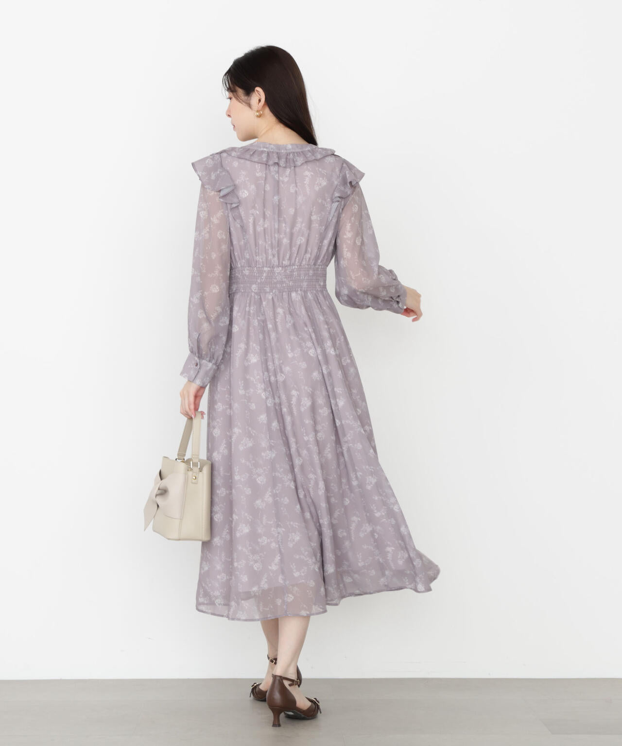 ラッフルフリルフラワーワンピース