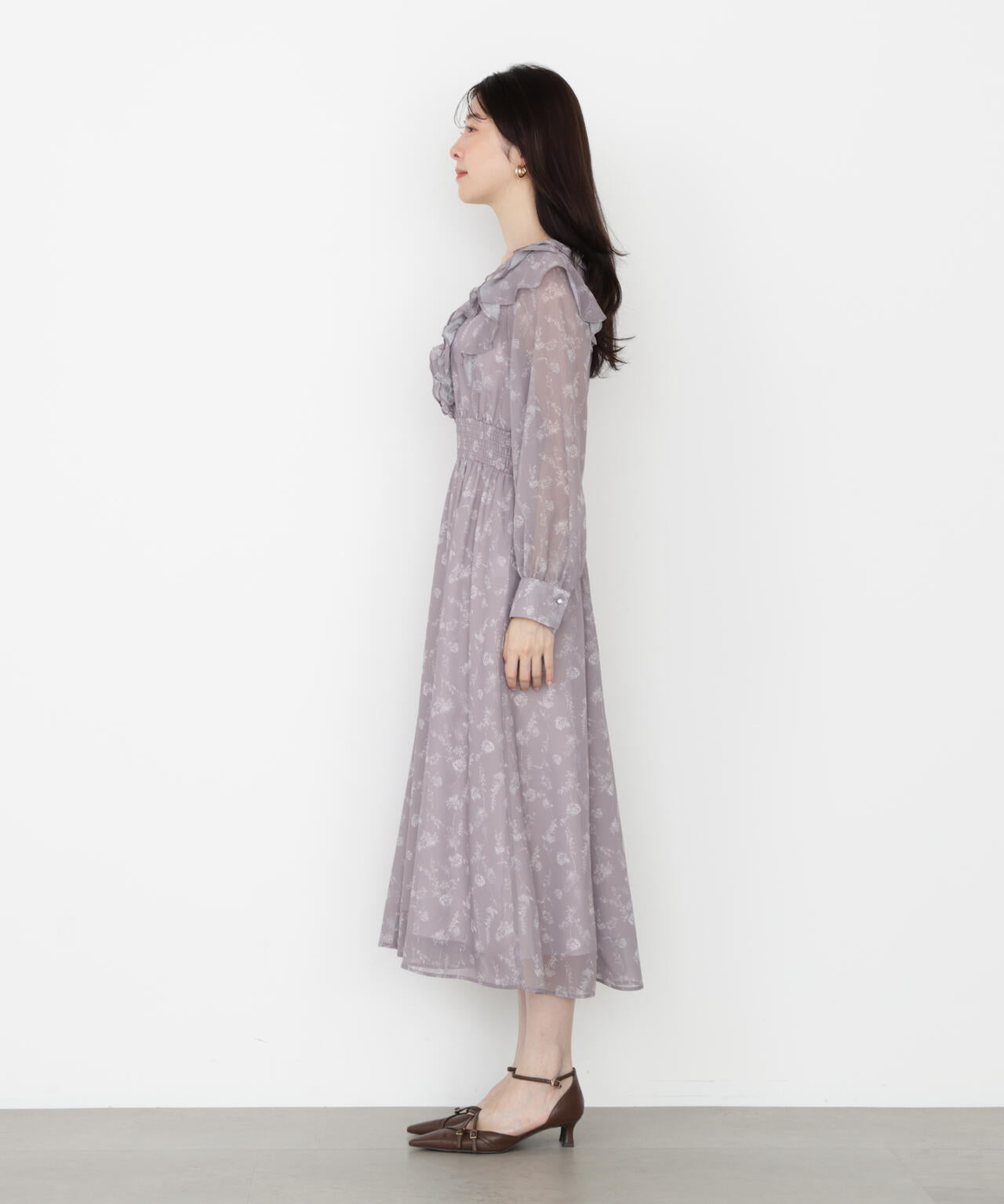 ラッフルフリルフラワーワンピース