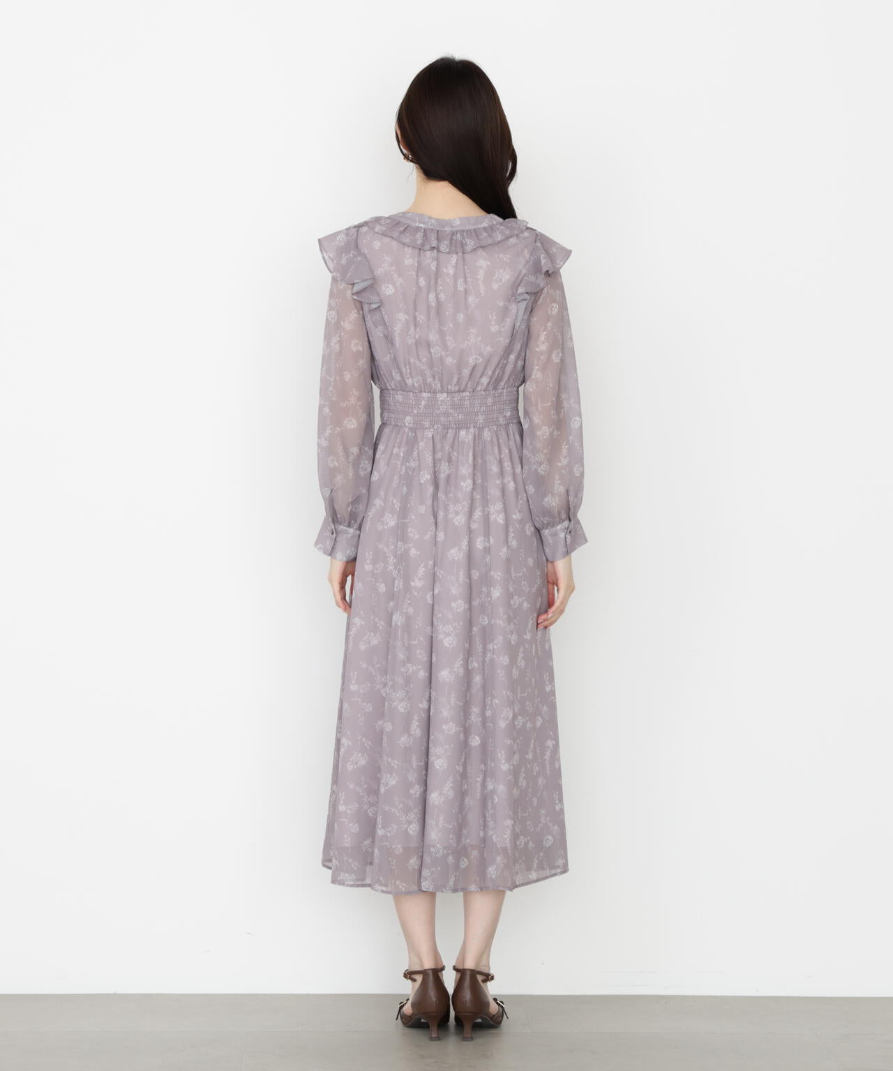 ラッフルフリルフラワーワンピース