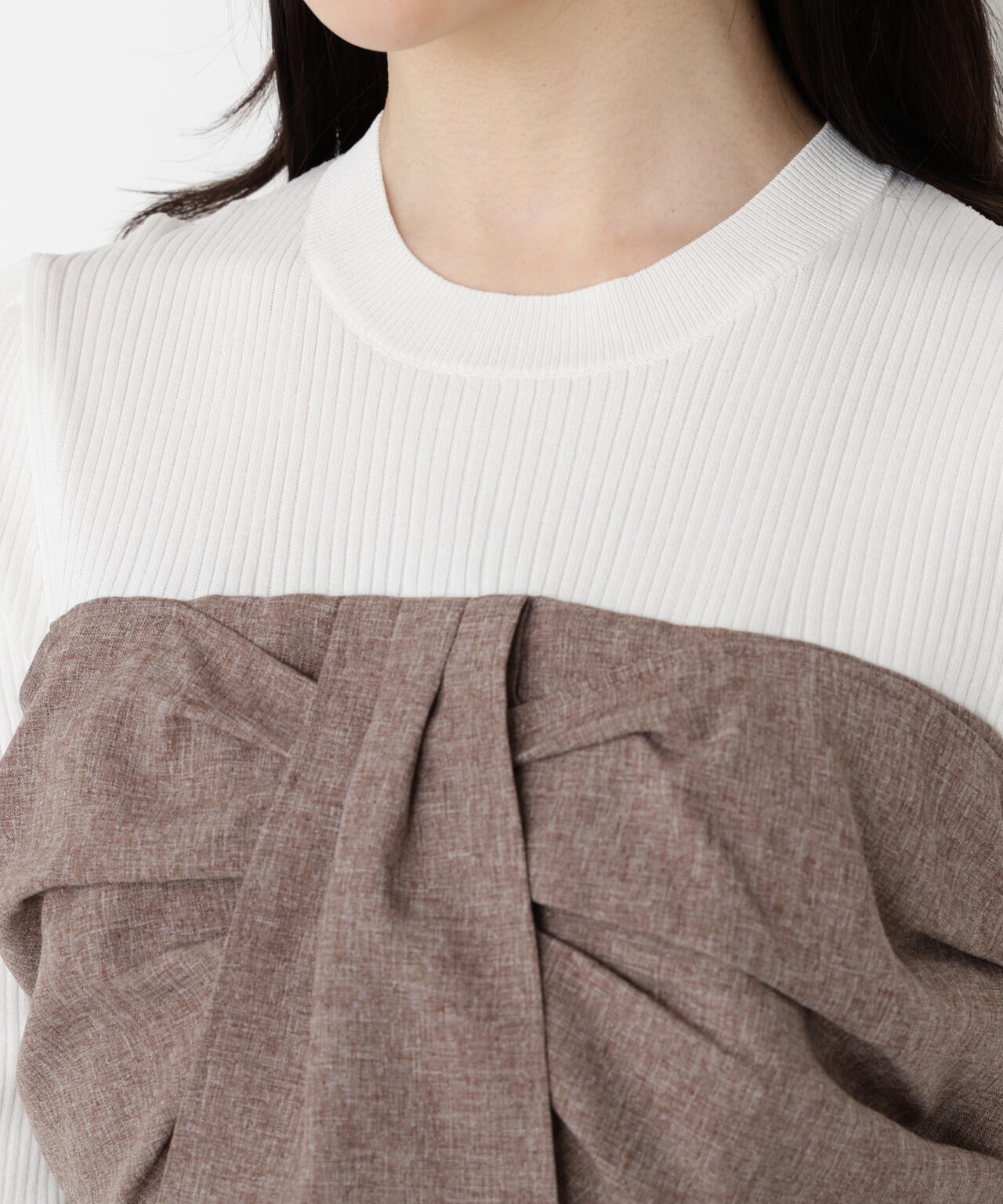 フロントリボンドッキングワンピース