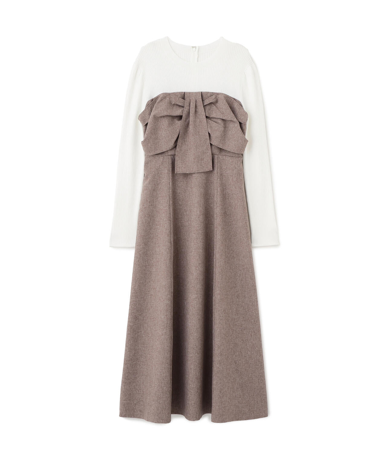 フロントリボンドッキングワンピース