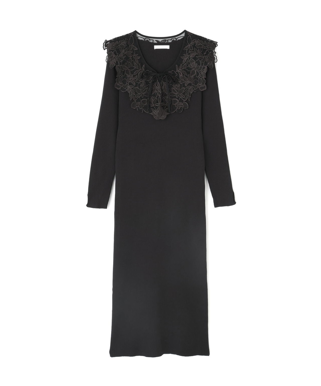 【松川星さん着用】ケープ風レース付きニットワンピース