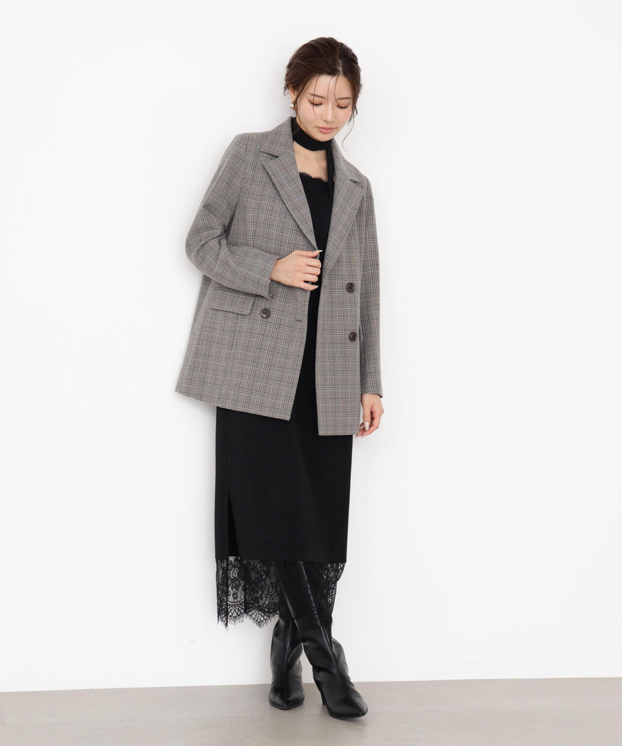 レース付きキャミワンピース