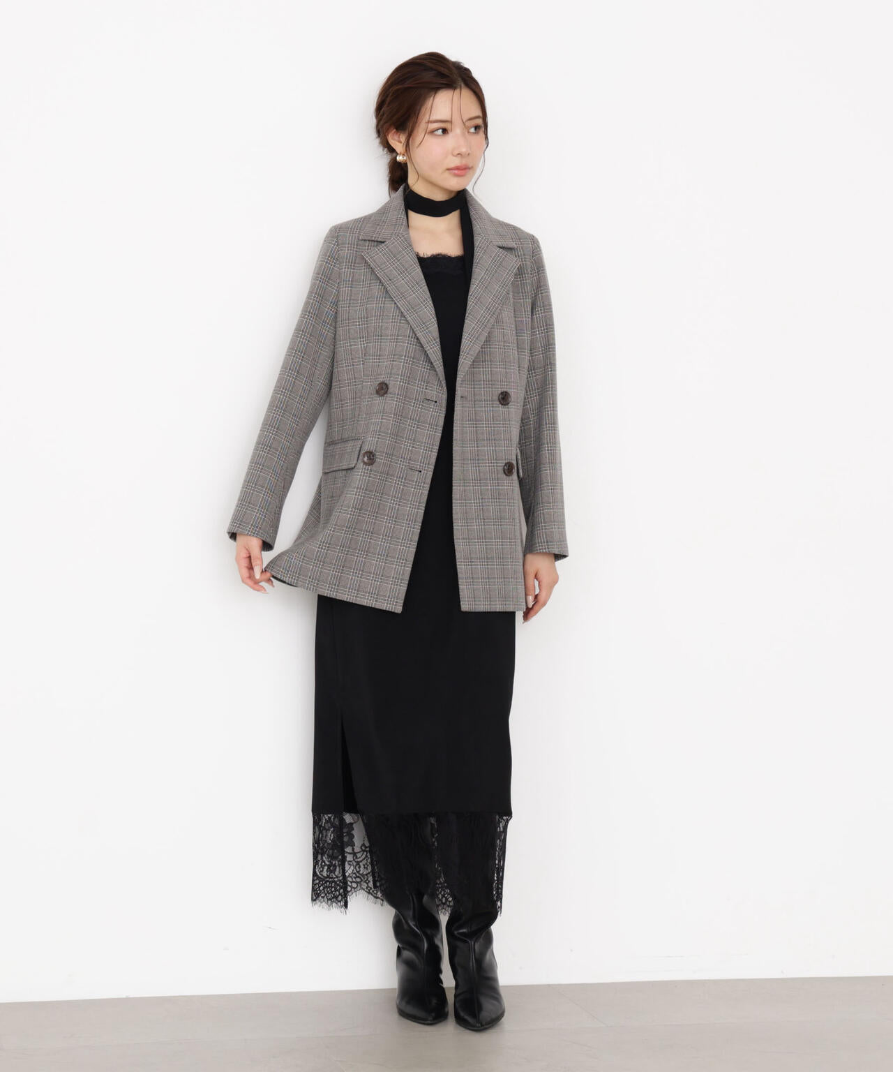 レース付きキャミワンピース