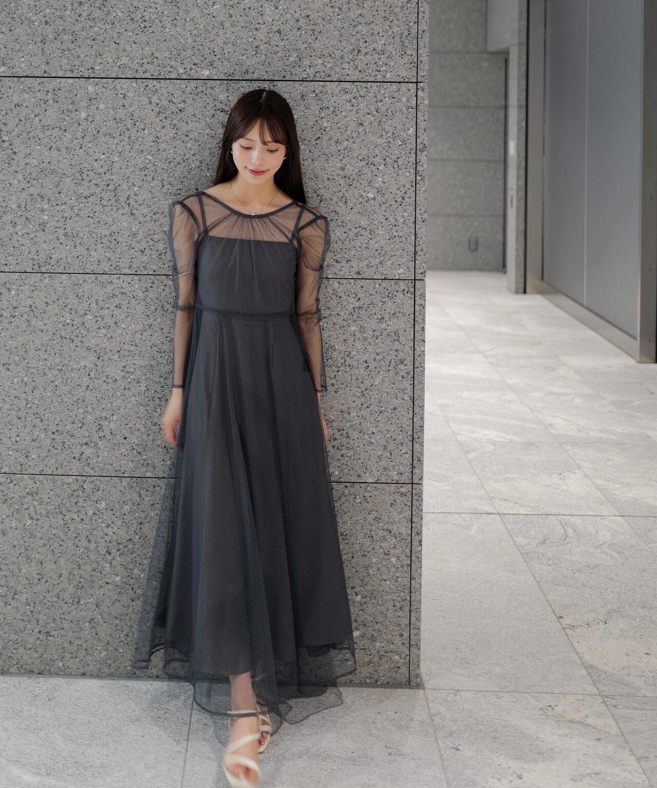 <藤田みりあさんコラボ>キャミ付きチュールワンピース