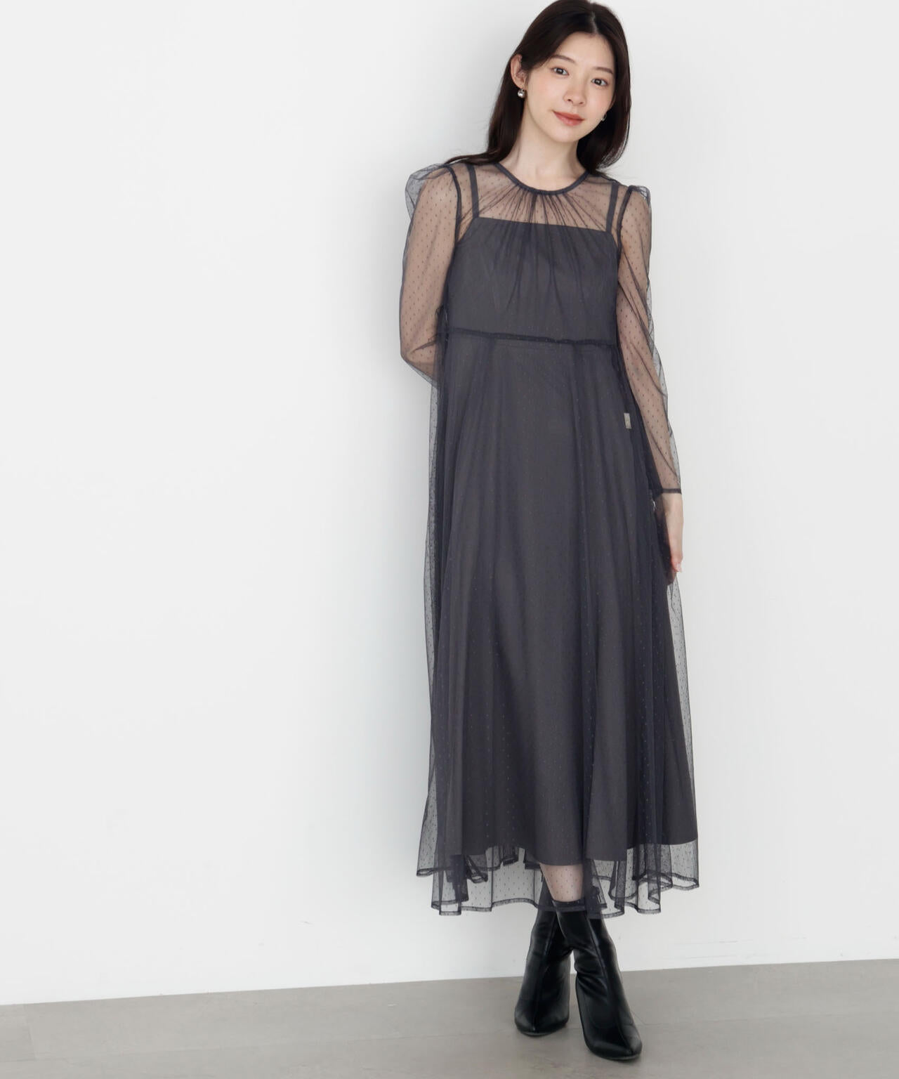 <藤田みりあさんコラボ>キャミ付きチュールワンピース